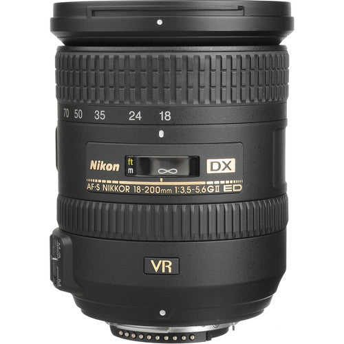 Nikon AF-S NIKKOR DX 18-200mm f/3.5-5.6G ED VR II Zoom Lens for DSLR Cameras - Perfect for Travel, Wildlife & Sports Photography