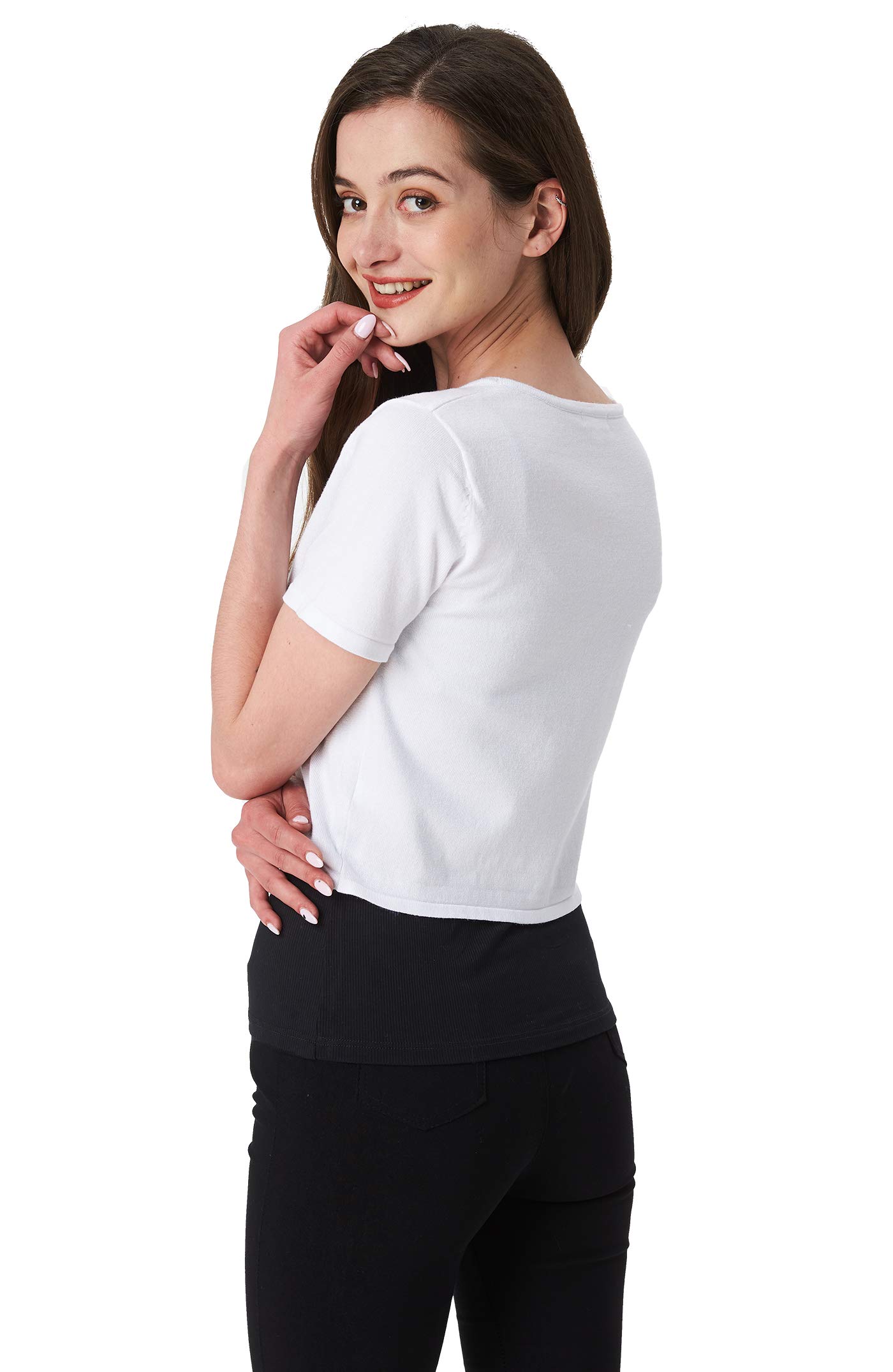 Trendy Short Sleeve Open Front Cardigan for Women - Lightweight Summer Cover Up Shrug - Perfect for Beach, Office & Casual Outfits