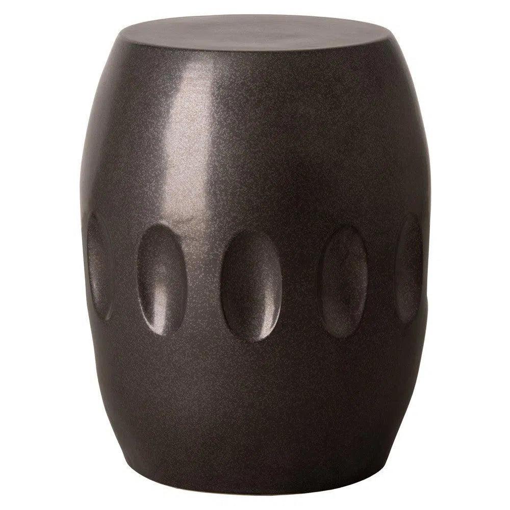 18 Inch Orion Ceramic Outdoor Garden Stool - Weather-Resistant Decorative Stool for Patio, Lawn, Poolside & Backyard Decor