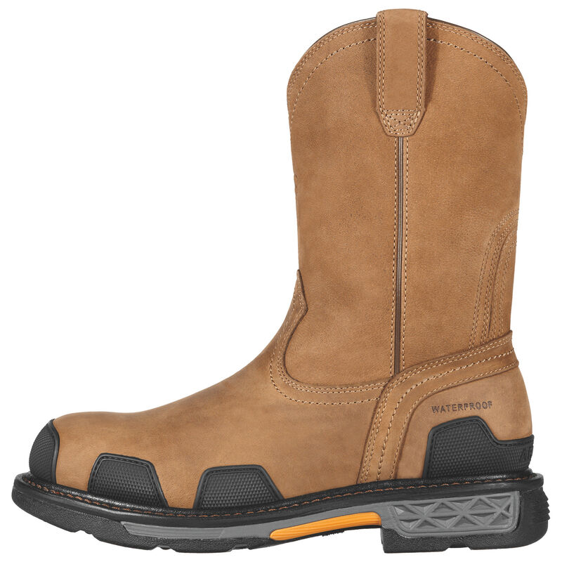 OverDrive Pull-On Waterproof Composite Toe Work Boots for Men - Slip Resistant Safety Shoes for Construction, Warehouse & Outdoor Work