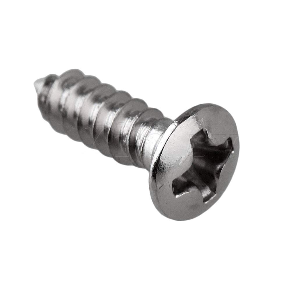 50-Pack Chrome Electric Guitar Pickguard & Backplate Mounting Screws - Replacement Screws for ST, TL, LP, SG Guitar Bass Cover Plates - Perfect for Guitar Repair & Maintenance