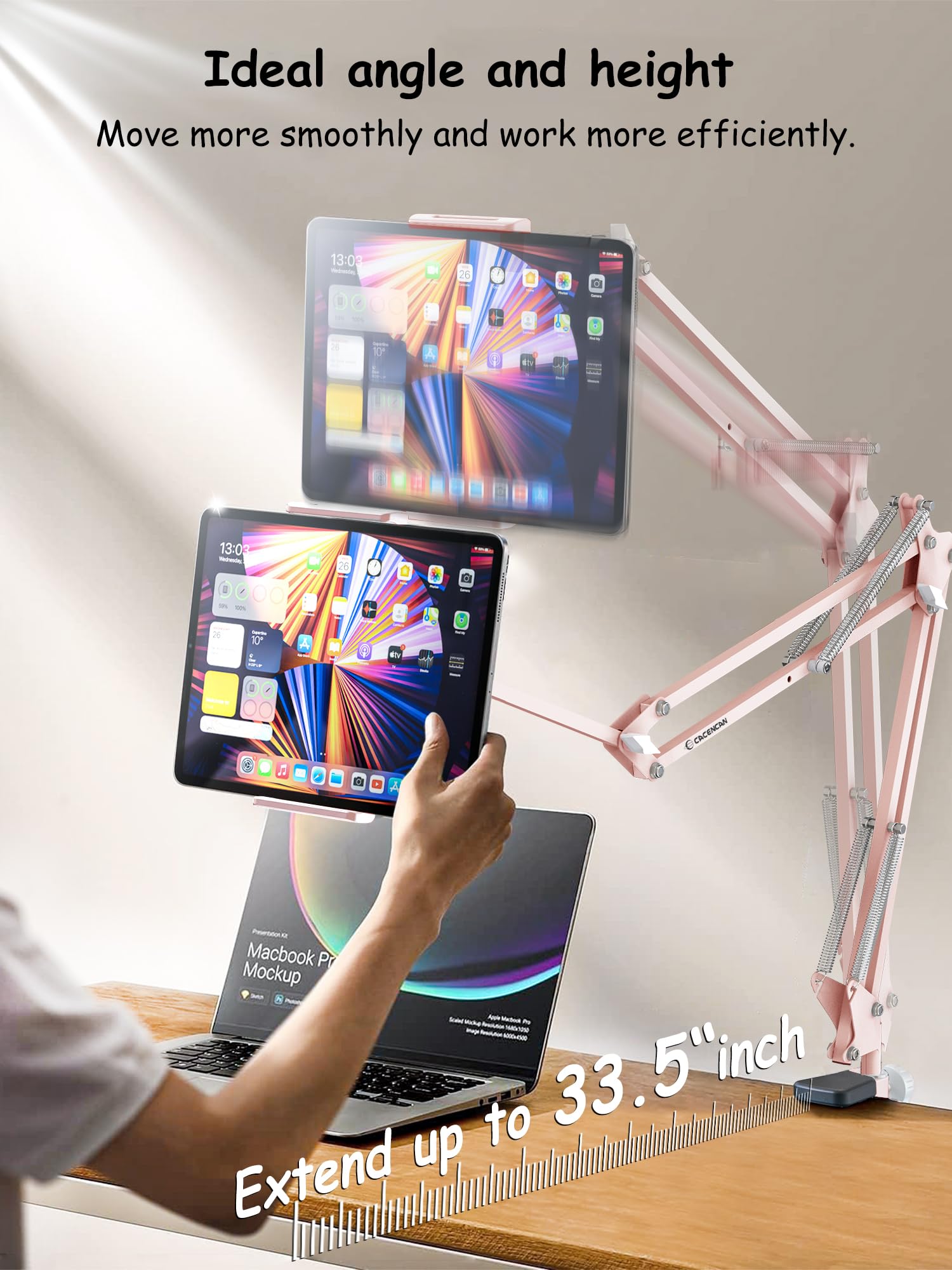 Foldable Tablet Stand Holder with 360° Rotation - Adjustable Phone & iPad Mount for Bed, Desk, or Travel - Universal Compatible with iPad Pro, iPhone X, Nintendo Switch & 4.5-13.5