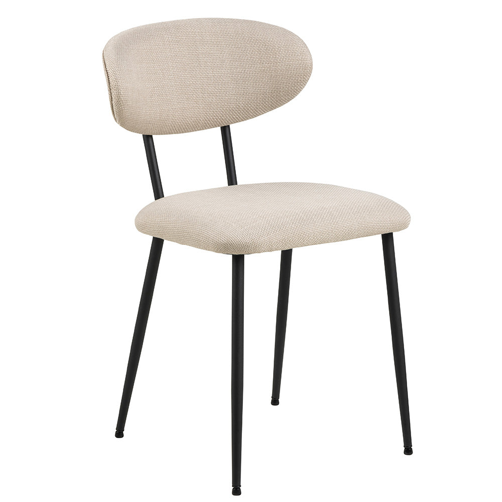 Denise Dining Chair - Modern Beige & Black Upholstered Chair for Kitchen, Dining Room, or Office - Comfortable & Stylish Seating Solution for Home Decor