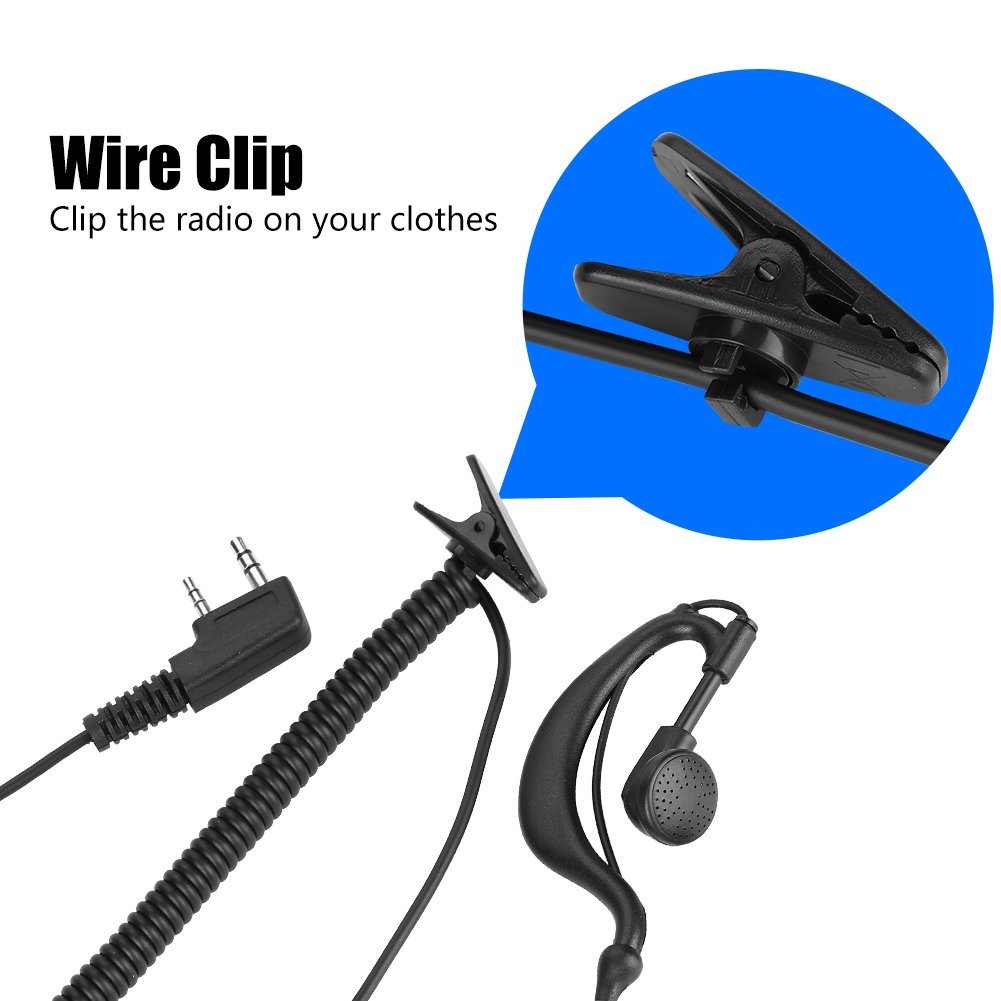 Universal 2-Way Radio Headset with 2-Pin Connector - Hands-Free Walkie Talkie Headset for K Head Radios | Perfect for Security, Construction & Outdoor Adventures