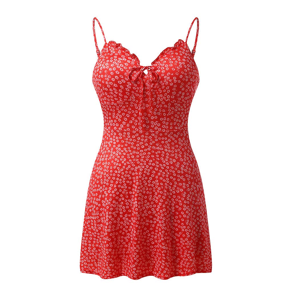 Women's A-Line Sundress - Sleeveless Summer Maxi/Mini Dress with Floral Print & Block Color Options | Perfect for Beach, Vacation & Casual Outings