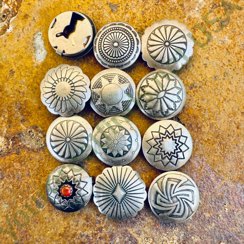 Vintage Navajo Sterling Silver Concho Button Cover - Handmade Native American Jewelry for Western Fashion & Boho Style Outfits
