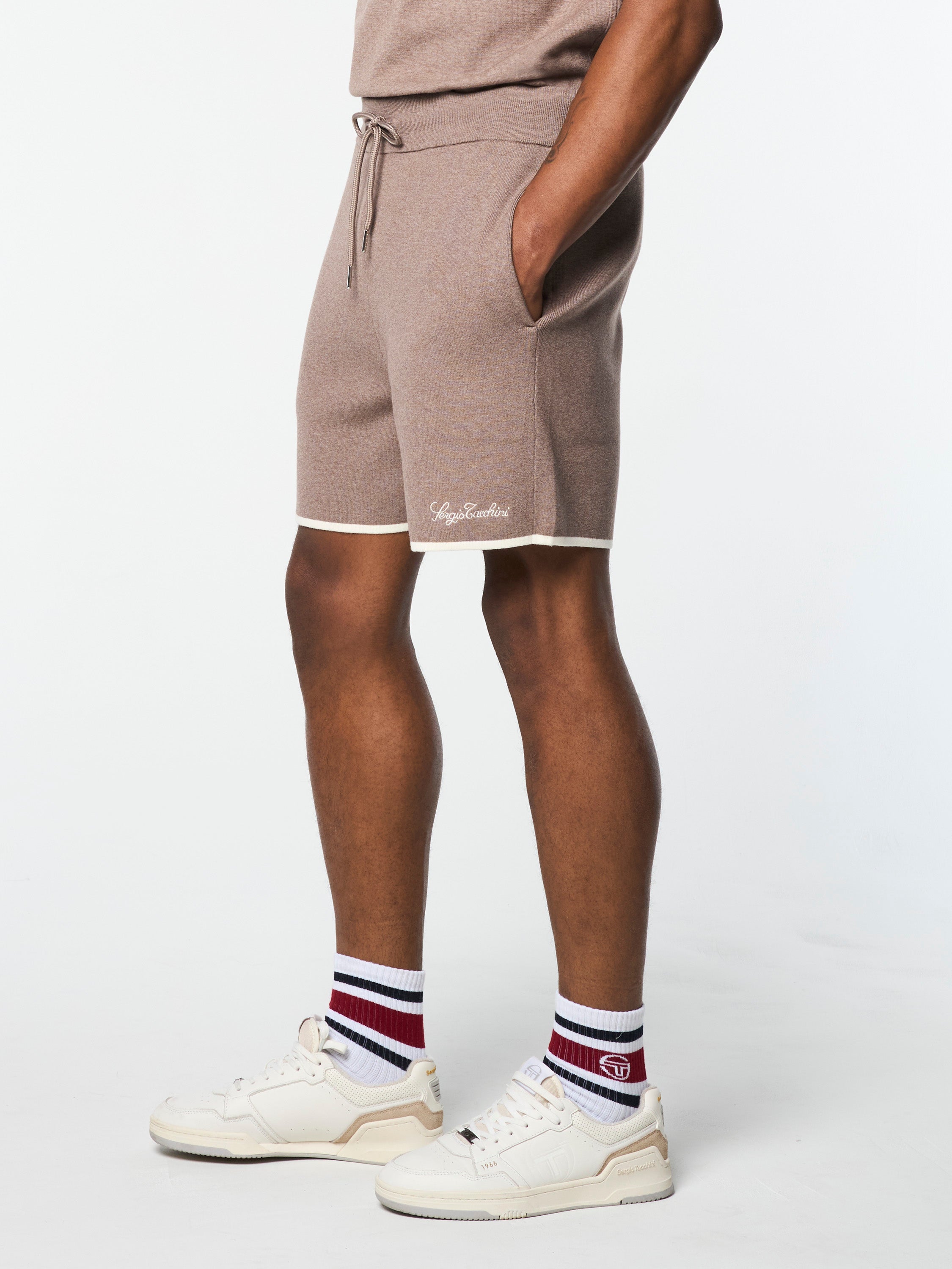 Enzo Knit Shorts for Men - Soft & Comfortable Taupe Grey Casual Shorts | Perfect for Summer, Lounge, and Travel