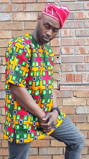 African Print Ankara Top DP3767M - Stylish Women's Fashion Blouse for Casual Wear, Parties & Cultural Events