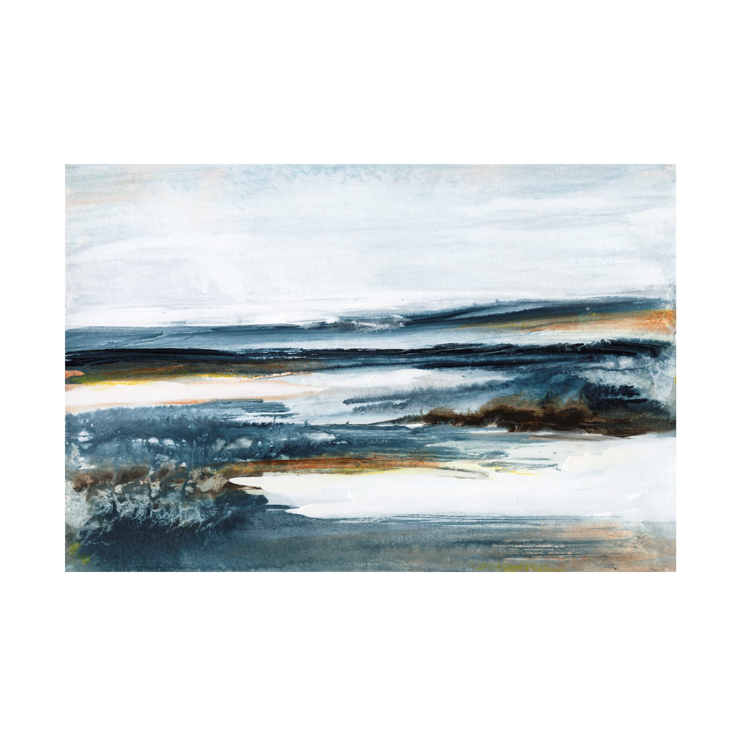 Trademark Fine Art 'Ocean Blues II' Canvas Wall Art by Lila Bramma - Modern Coastal Painting for Living Room, Bedroom & Office Decor