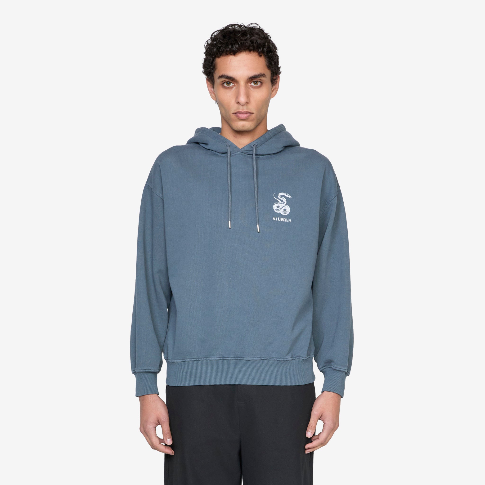 Snake Logo Oversized Hoodie for Men & Women - Dark Grey Pullover Sweatshirt | Streetwear Fashion, Casual Loungewear, Gym & Outdoor Activities