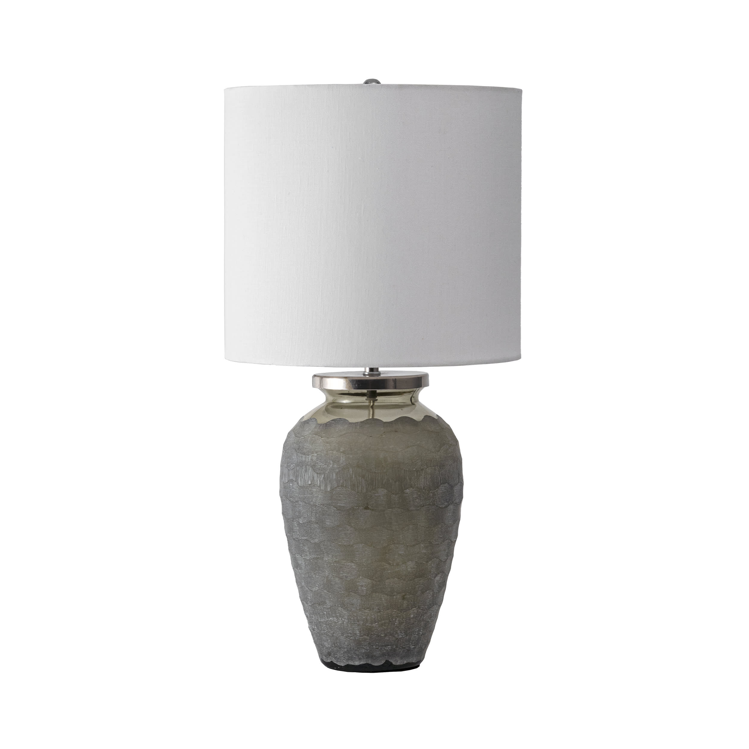 20 Inch Glass Rippled Vase Table Lamp - Green Decorative Lighting for Living Room, Bedroom & Office | Modern Home Decor Accent Light