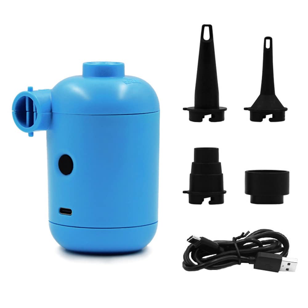 Portable Electric Air Pump 2200Pa - USB Rechargeable 5V Air Compressor with 4 Nozzles for Inflating Air Mattress, Pool Floats, Balls - Perfect for Camping, Travel & Outdoor Activities