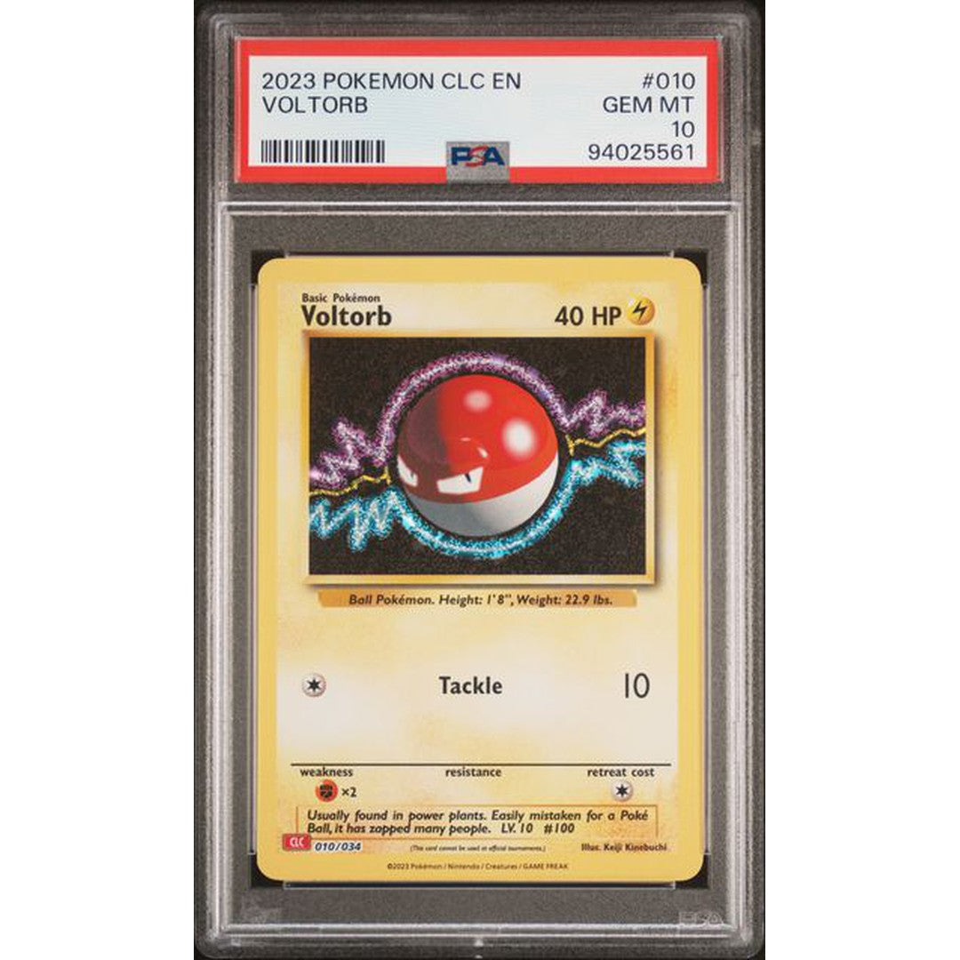 2023 Pokemon Classic Collection Voltorb 010/034 PSA 10 Graded Card - Rare Collectible for Pokemon TCG Fans & Investors | Perfect for Display, Gaming Tournaments, and Investment Portfolios