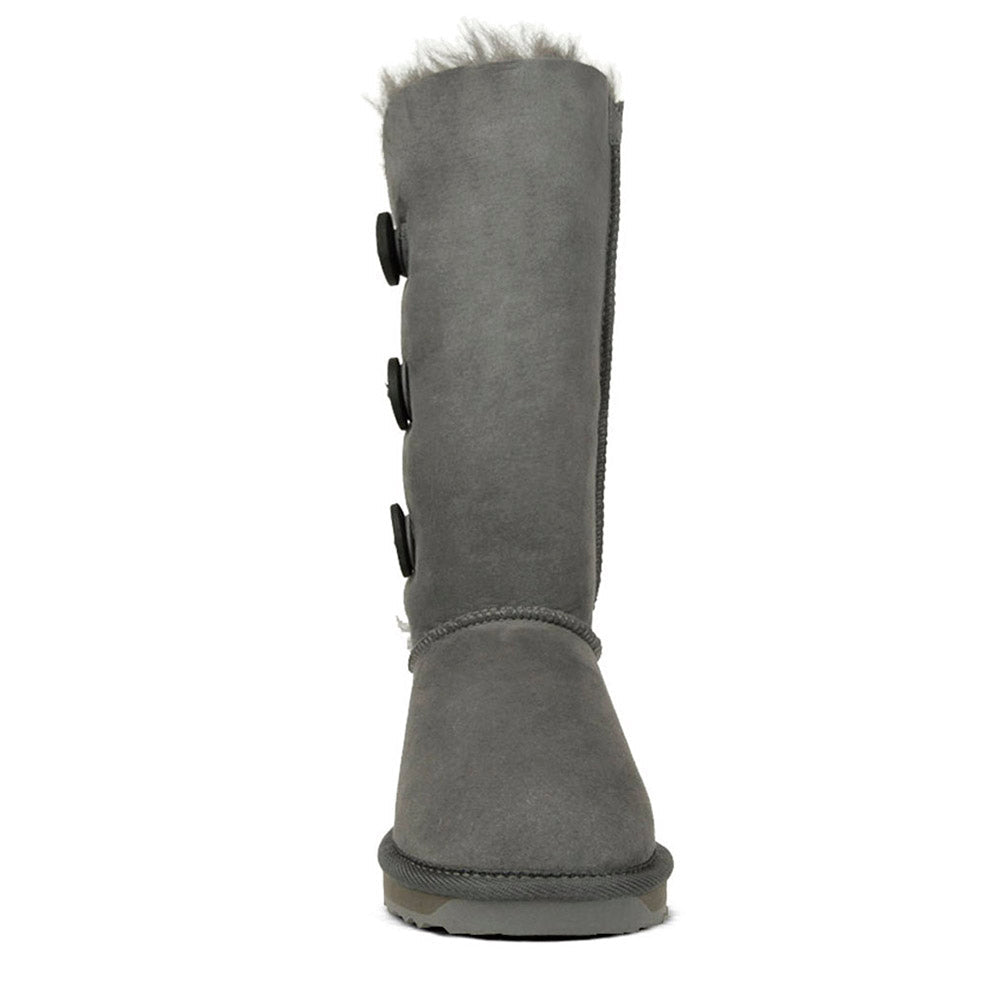 Premium UGG Men's 3-Button Fleece Lined Boots - Warm Winter Snow Boots for Outdoor Activities & Casual Wear