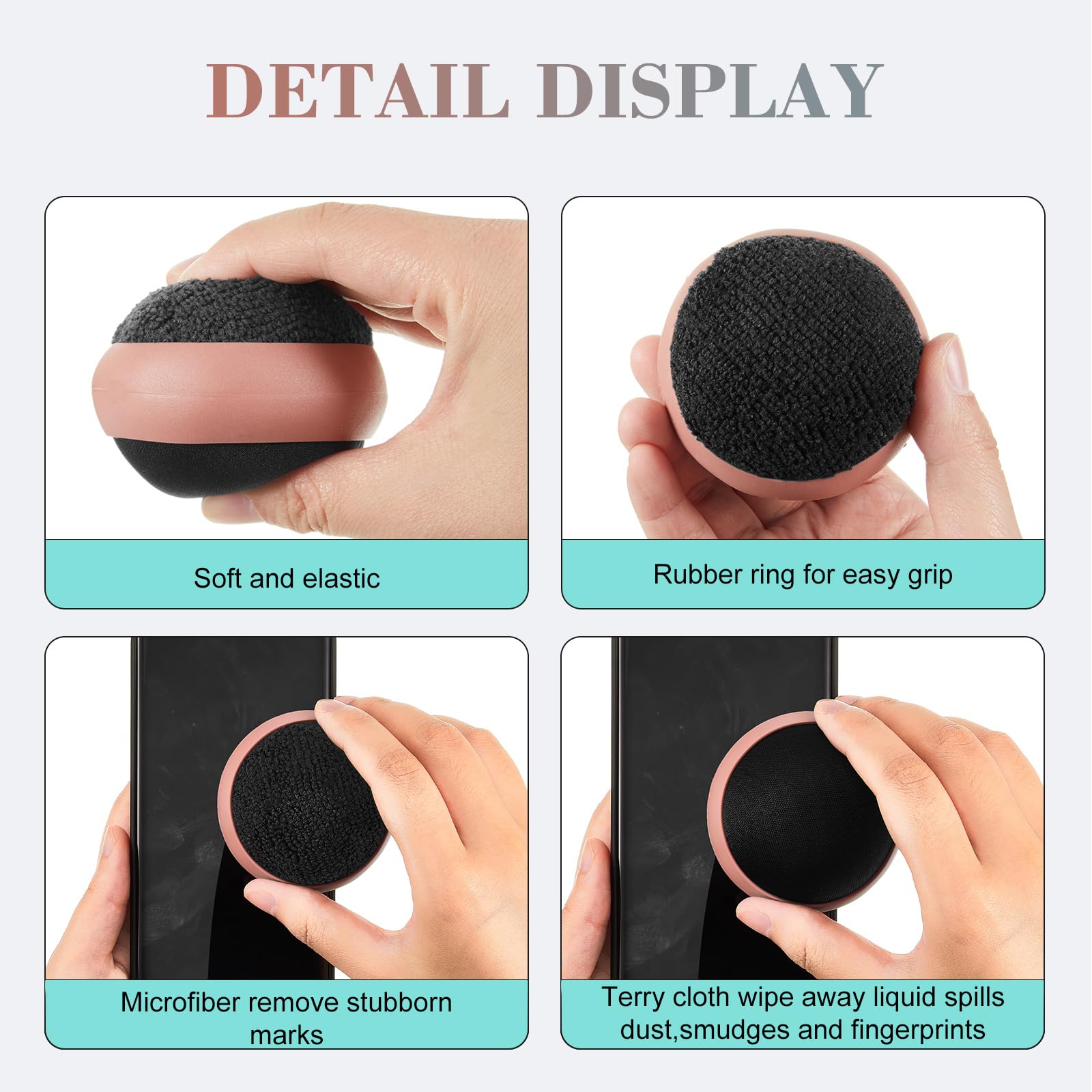 Suclain 4 Pack Microfiber Screen Cleaner Balls - Easter Gift for Phone, Laptop, Monitor, Car Touchscreen - Reusable Dust & Fingerprint Remover for Graduation, Office, Home & Travel Use