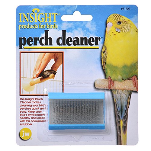 JW Pet Insight Perch Cleaner - Bird Cage Cleaning Brush for Parrots, Cockatiels & Small Birds | Easy Grip Handle, Durable Bristles | Perfect for Cage Maintenance & Bird Hygiene
