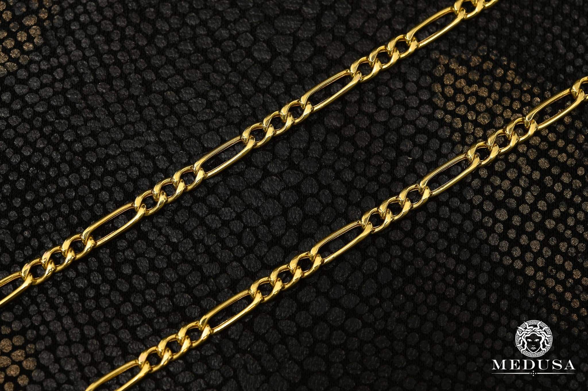 3.5mm Figaro Hollow Chain Necklace for Women - Gold & Silver Plated Italian Jewelry - Perfect for Layering, Gifts & Everyday Wear