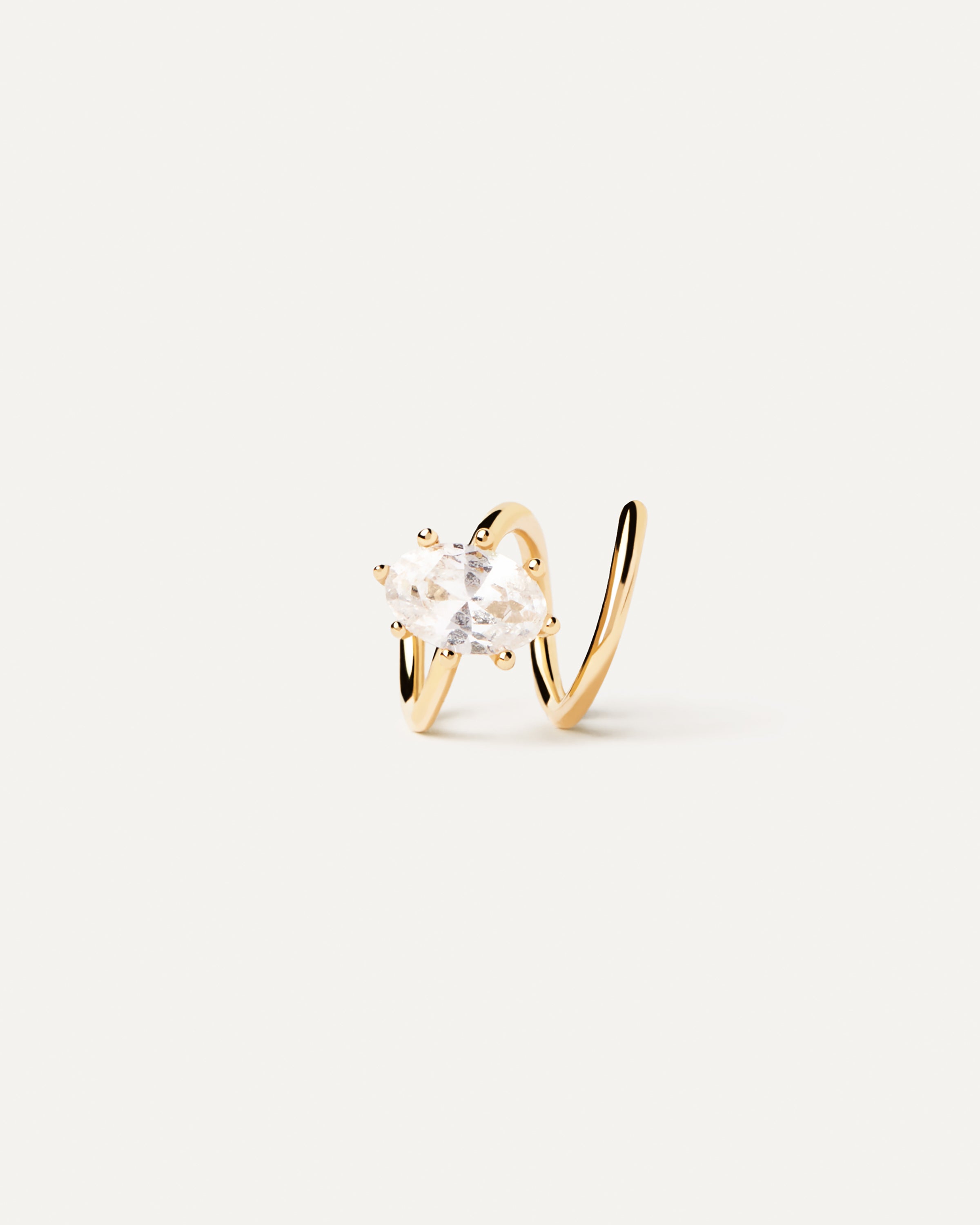 Helix Single Earring - Minimalist Cartilage Hoop Earring for Women, 14K Gold Plated, Hypoallergenic - Perfect for Everyday Wear, Parties & Gifting