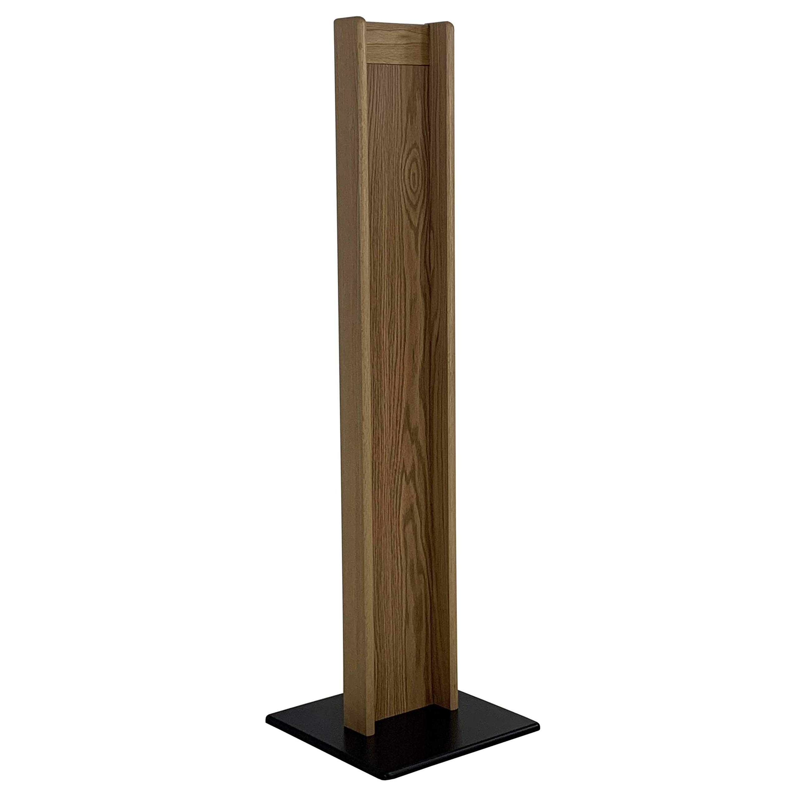 Premium Wooden Mallet Hand Sanitizer Dispenser with Floor Stand - Light Oak Finish (HSS1LO) | Touchless Sanitizing Solution for Home, Office, and Public Spaces