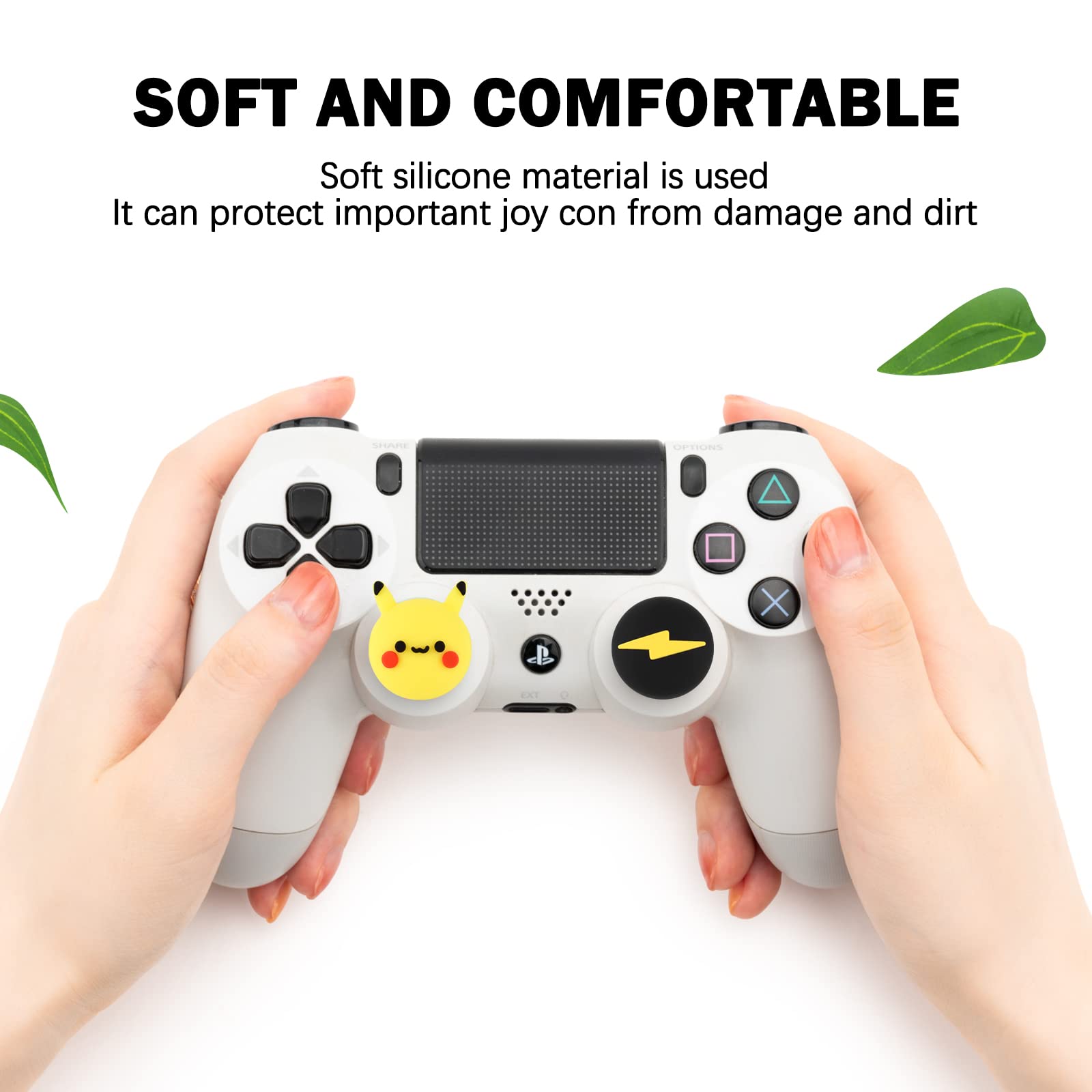 DLseego Anime Themed Cute Squirrel Thumbstick Grip Caps Set for PS5, PS4, Xbox 360, Xbox One Controller - 4PC Joystick Protector Accessories for Enhanced Gaming Comfort - Perfect for Long Gaming Sessions and Anime Lovers