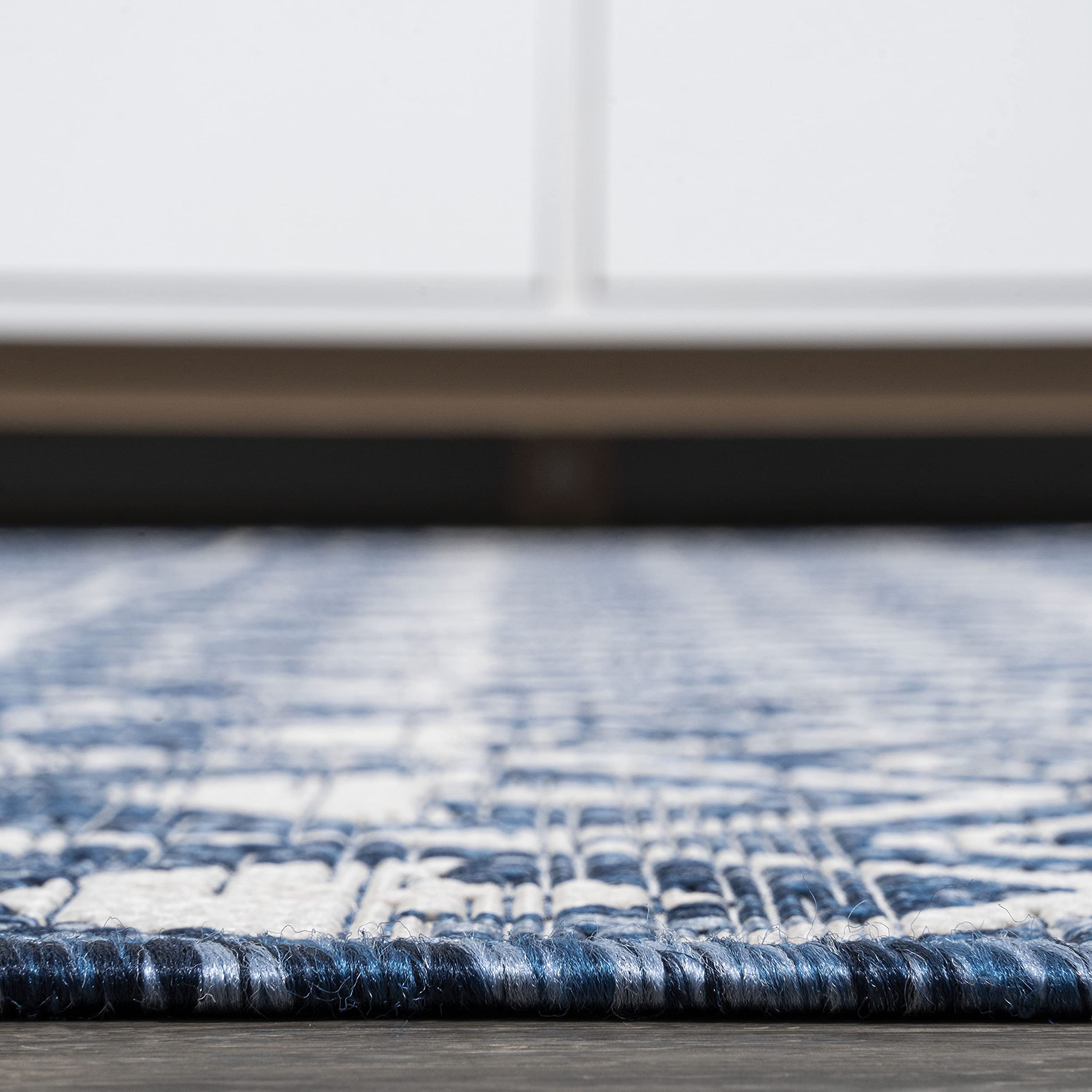 JONATHAN Y SMB130D-3 Bohemian Tribal Area Rug - 3'x5' Indoor/Outdoor Rug in Blue/Ivory | Non-Shedding, Easy to Clean | Perfect for Bedroom, Kitchen, Backyard & Patio Decor