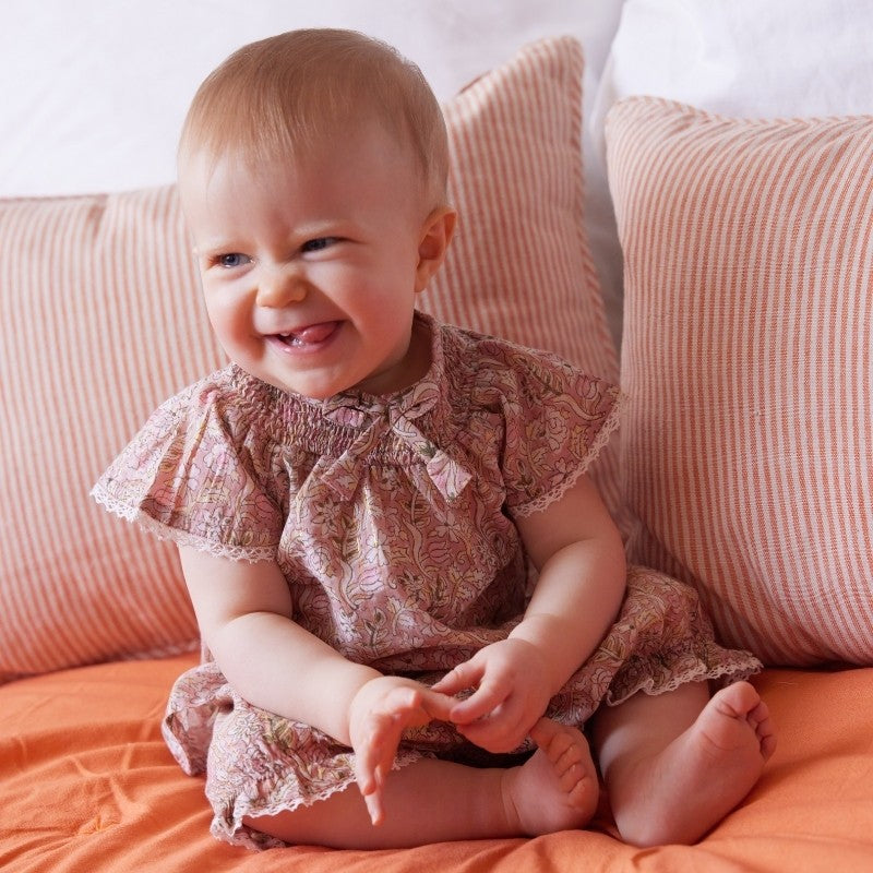 Bonheur du Jour Paris Coquelicot Baby & Girls Blouse - Floral Rose Pink Top for Toddlers & Kids | Perfect for Birthday Parties, Photo Shoots & Special Occasions