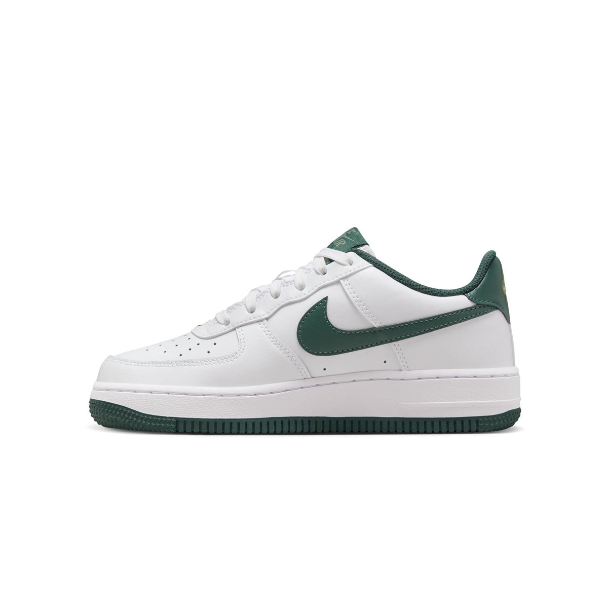 Nike Kids Air Force 1 'White Green' Sneakers - Comfortable Basketball Shoes for Boys & Girls - Perfect for School, Sports & Casual Wear