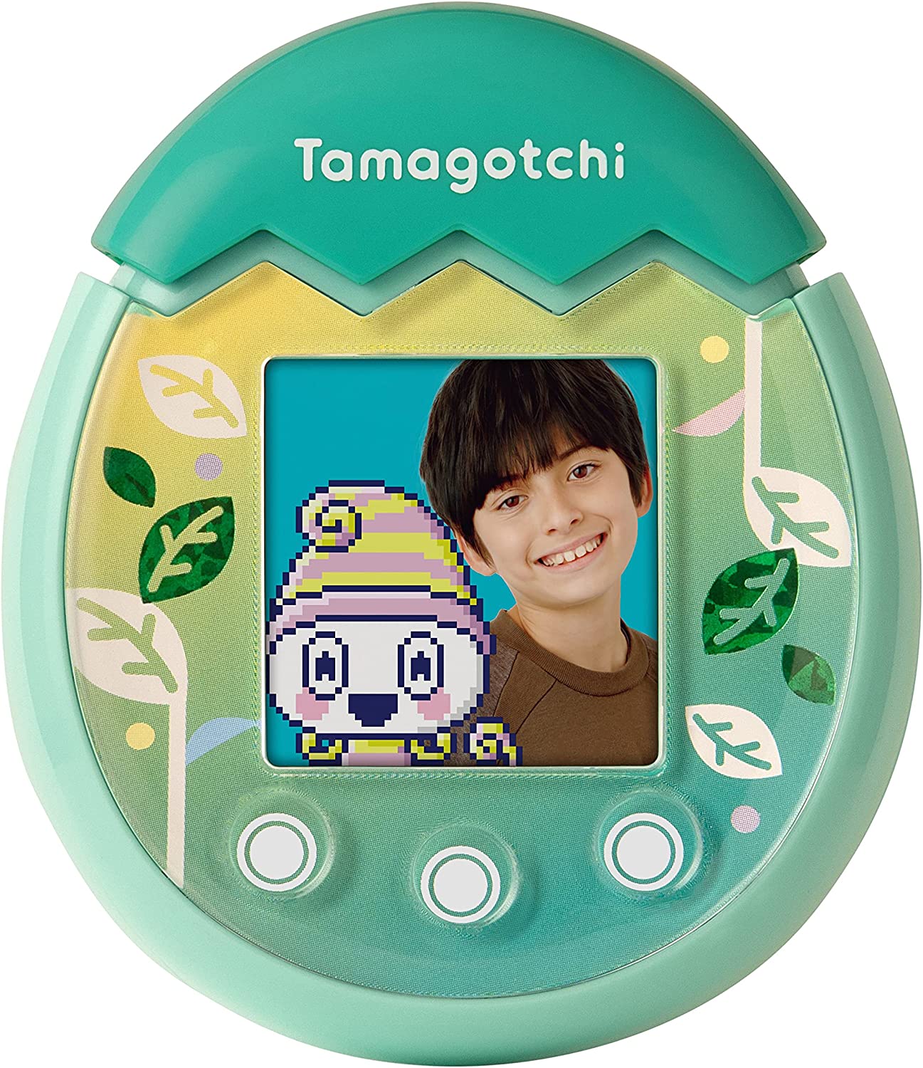 Tamagotchi Pix Virtual Pet - Green Nature Edition | Interactive Digital Pet Game for Kids & Adults | Perfect for Home, Travel & Gifts