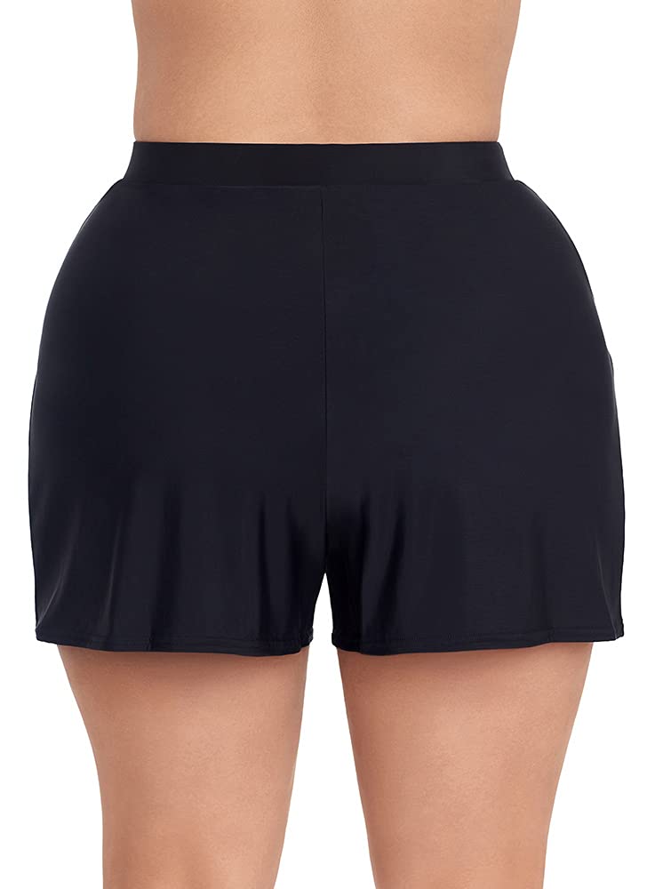 Miraclesuit Women's Plus Size Tummy Control High Waist Swim Shorts - Slimming Bathing Suit Bottom for Beach, Pool & Vacation | Comfortable Swimwear for Curvy Women