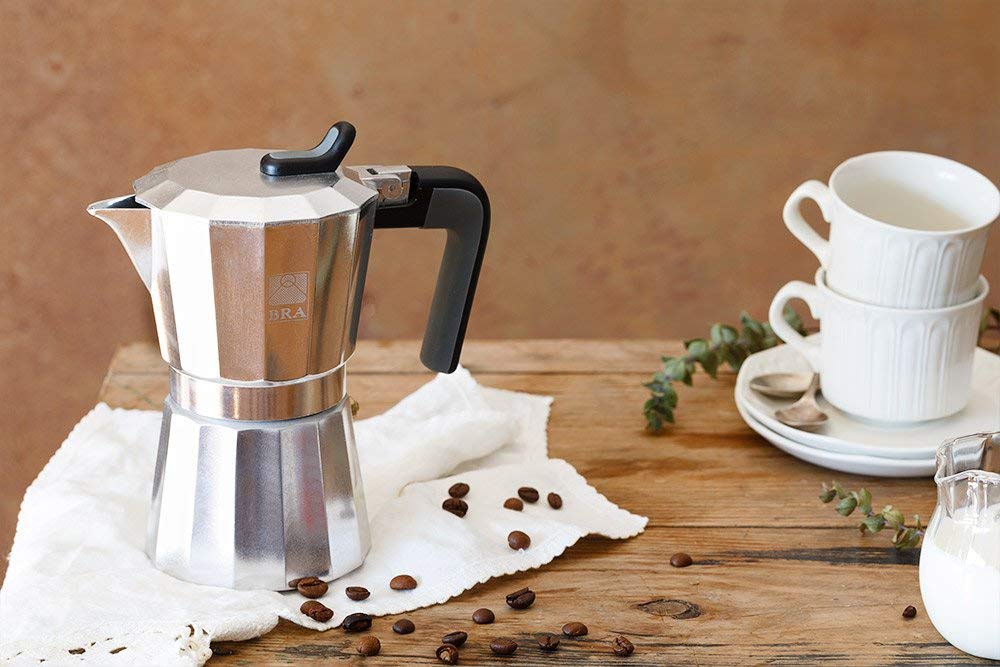 Premium Braisogona Bra De Luxe2 Aluminum 9-Cup Coffee Maker - Perfect for Home, Office & Camping Brewing