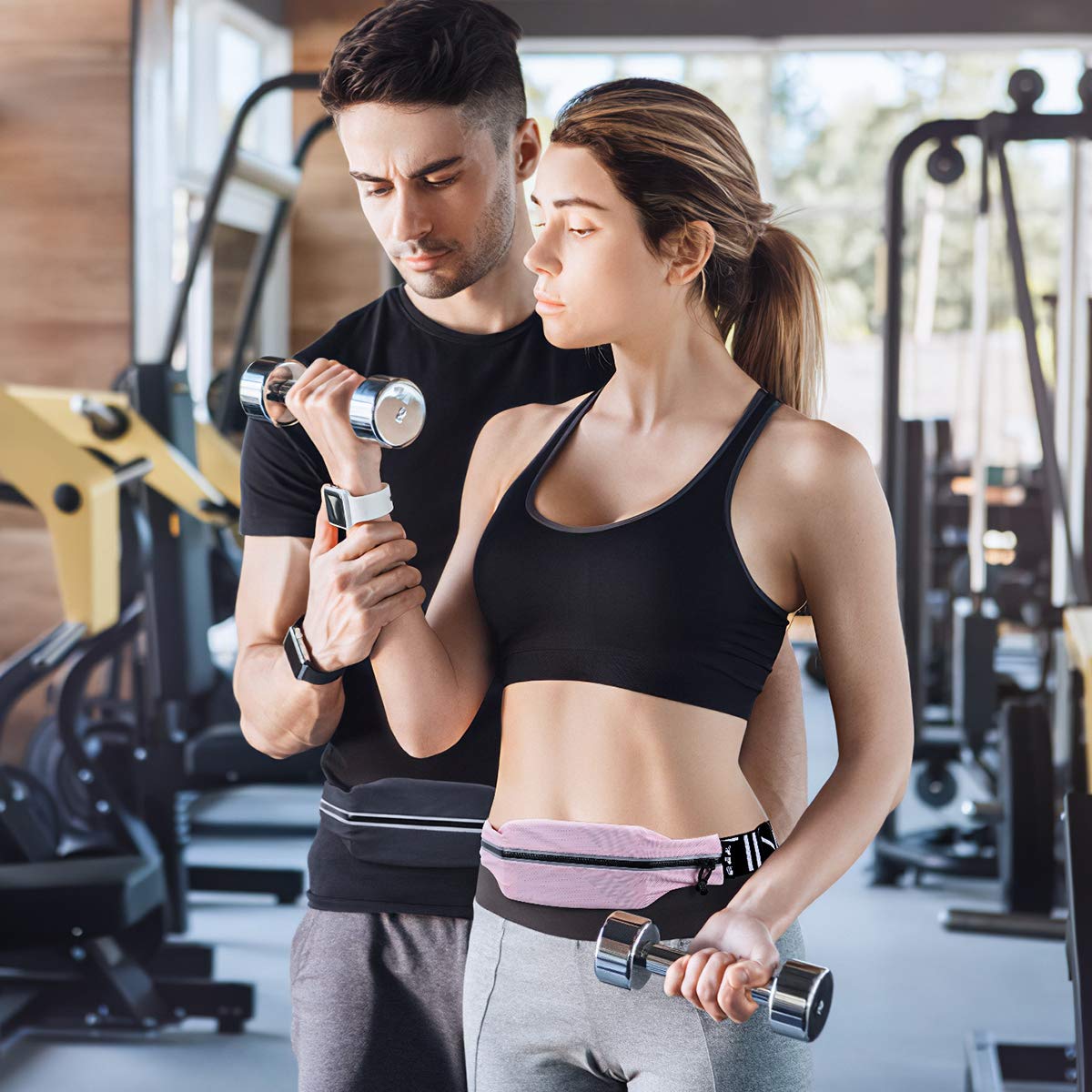 Running Waist Pack for Men & Women - Quick-Dry Water-Resistant No-Bounce Fitness Belt for Gym, Jogging, Hiking & Marathon - Perfect for Workouts, Travel & Outdoor Activities (Black)