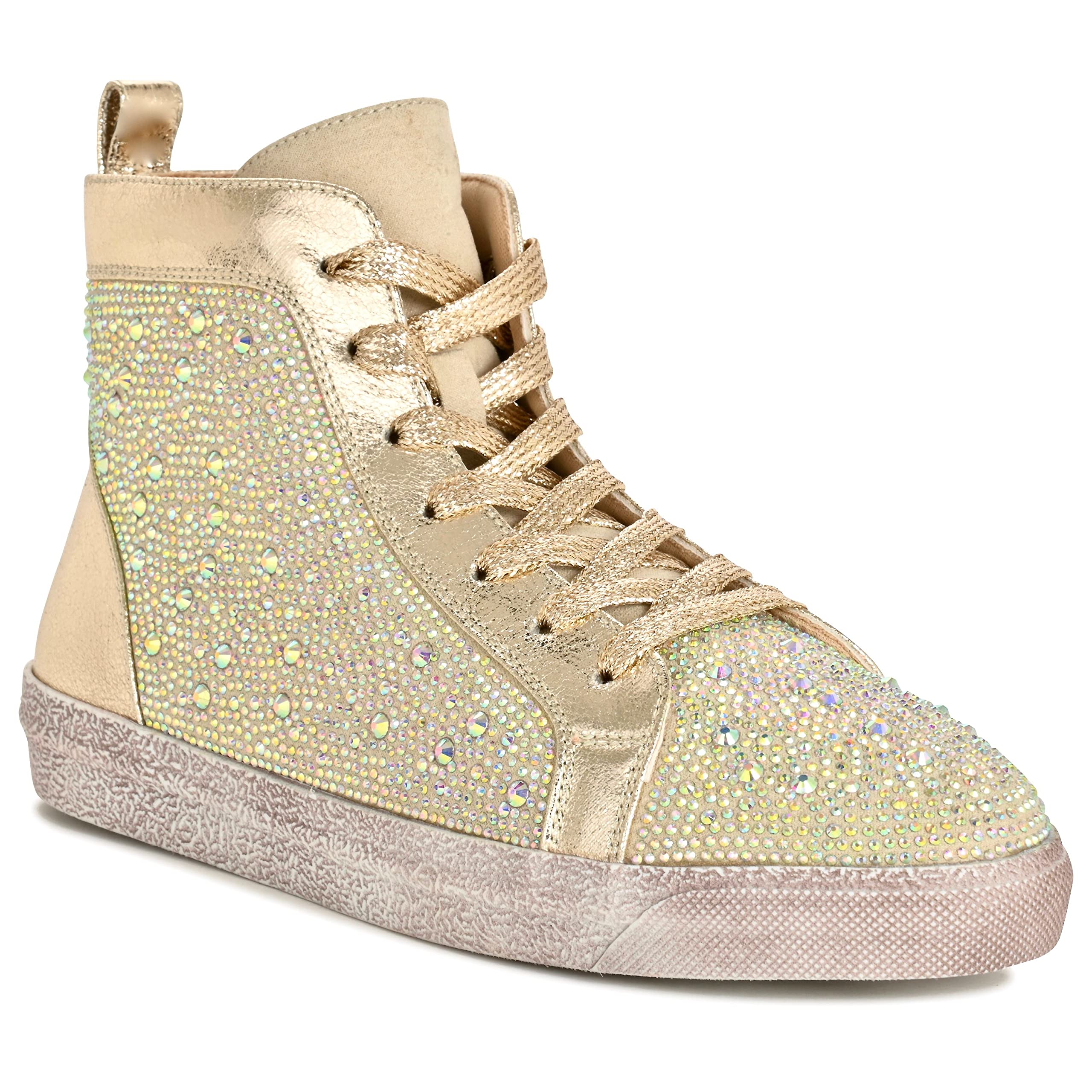 Stylish Rhinestone High Top Sneakers for Women - Fashion Athletic Shoes for Running & Gym Workouts - Perfect for Casual Wear, Sports & Street Style