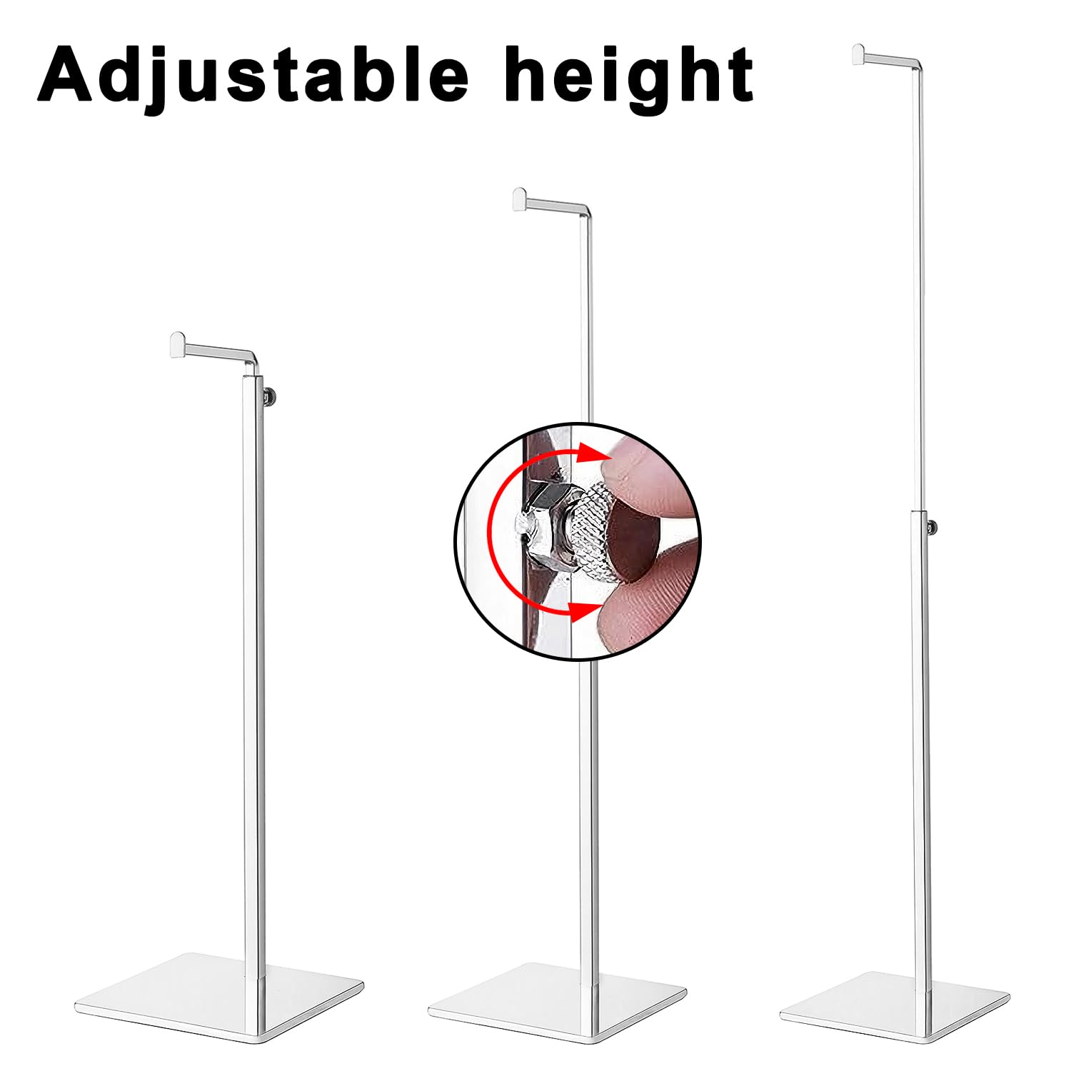 Adjustable Height Metal Handbag Display Stand - Purse Holder & Jewelry Organizer for Retail Stores, Boutiques & Home Closet Organization