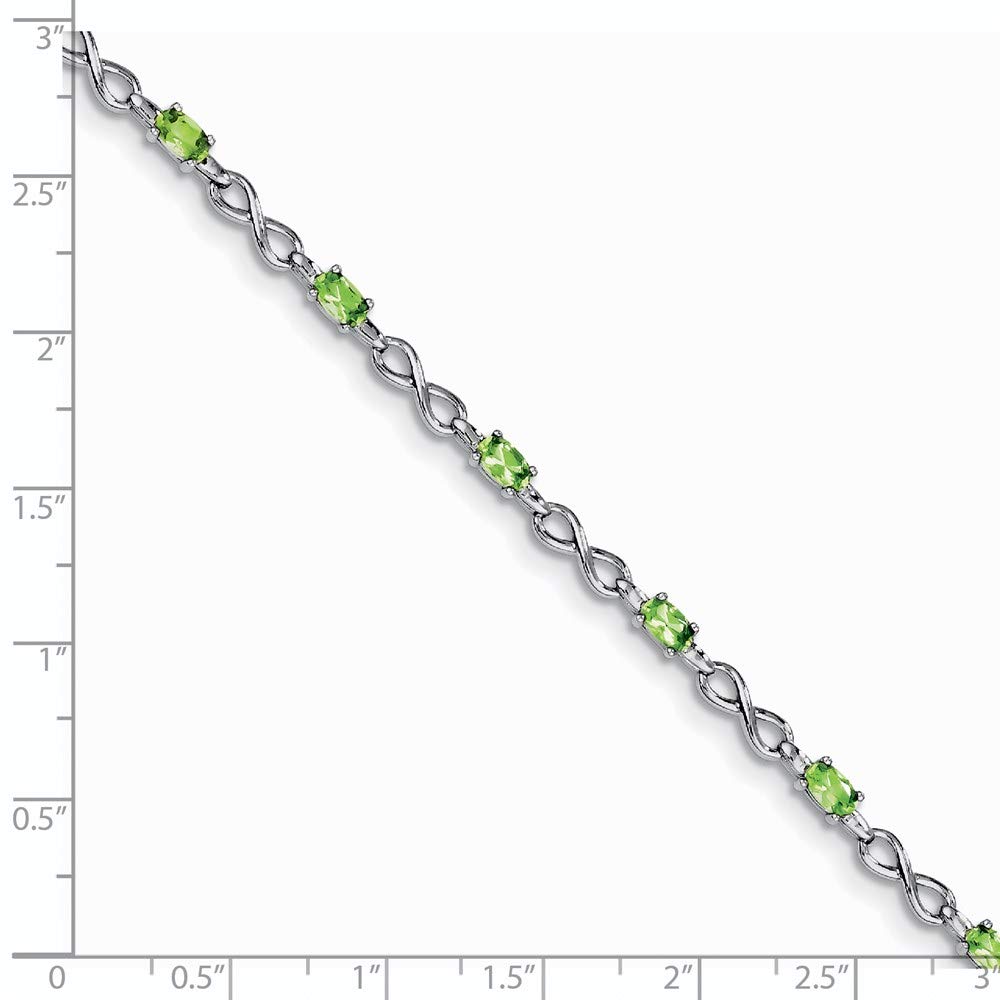 925 Sterling Silver Peridot Bracelet for Women - Dainty Fine Jewelry Gift for Her, 7 Inch Adjustable - Perfect for Birthday, Anniversary & Everyday Elegance