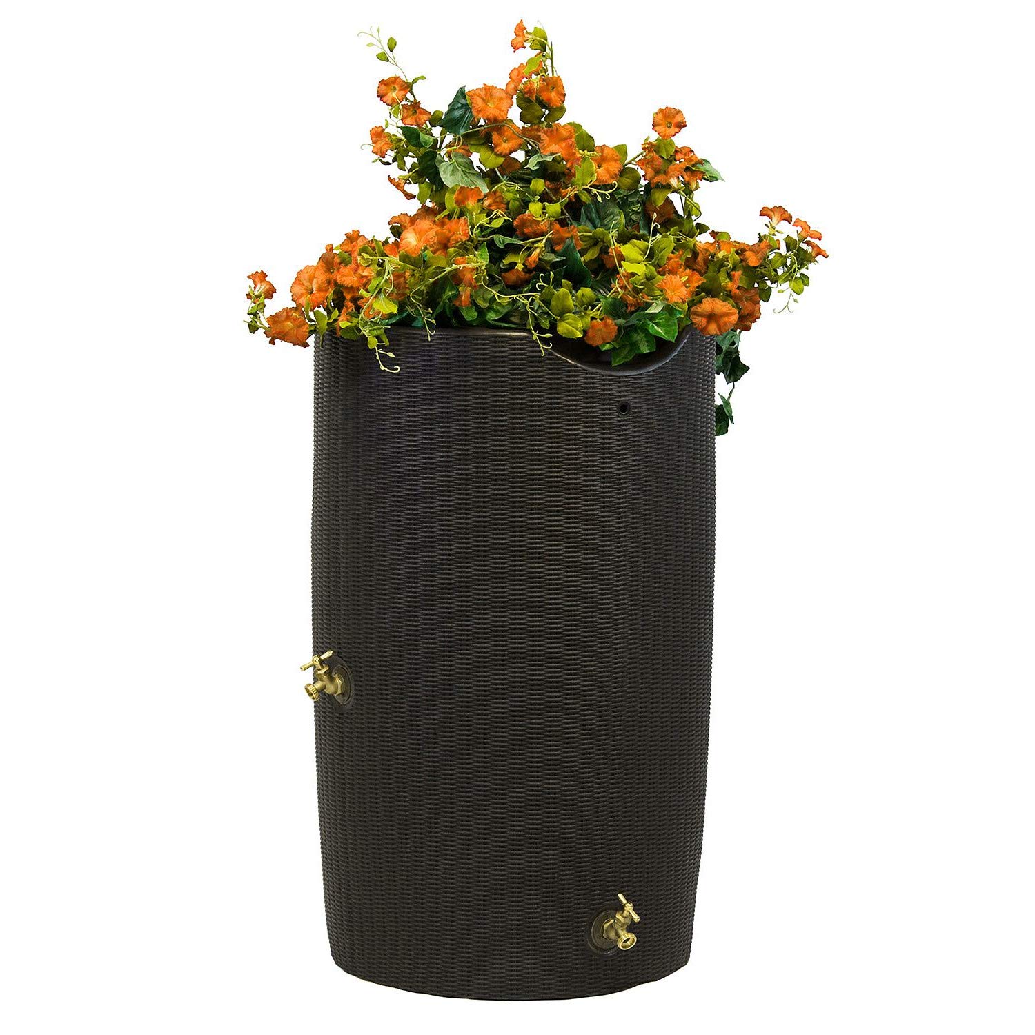 STS SUPPLIES LTD 50 Gallon Rain Barrel with Spigot - Plastic Garden Water Storage Container for Outdoor Plants - Includes Stand & E-Book - Perfect for Eco-Friendly Water Conservation & Gardening