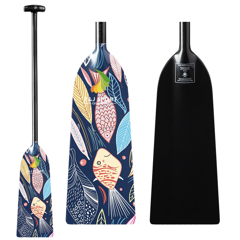 Premium Full Carbon Fiber Dragon Boat Paddle with T-Grip - IDBF Approved Competition Paddle with Custom Graphics | Professional Racing & Team Training Equipment