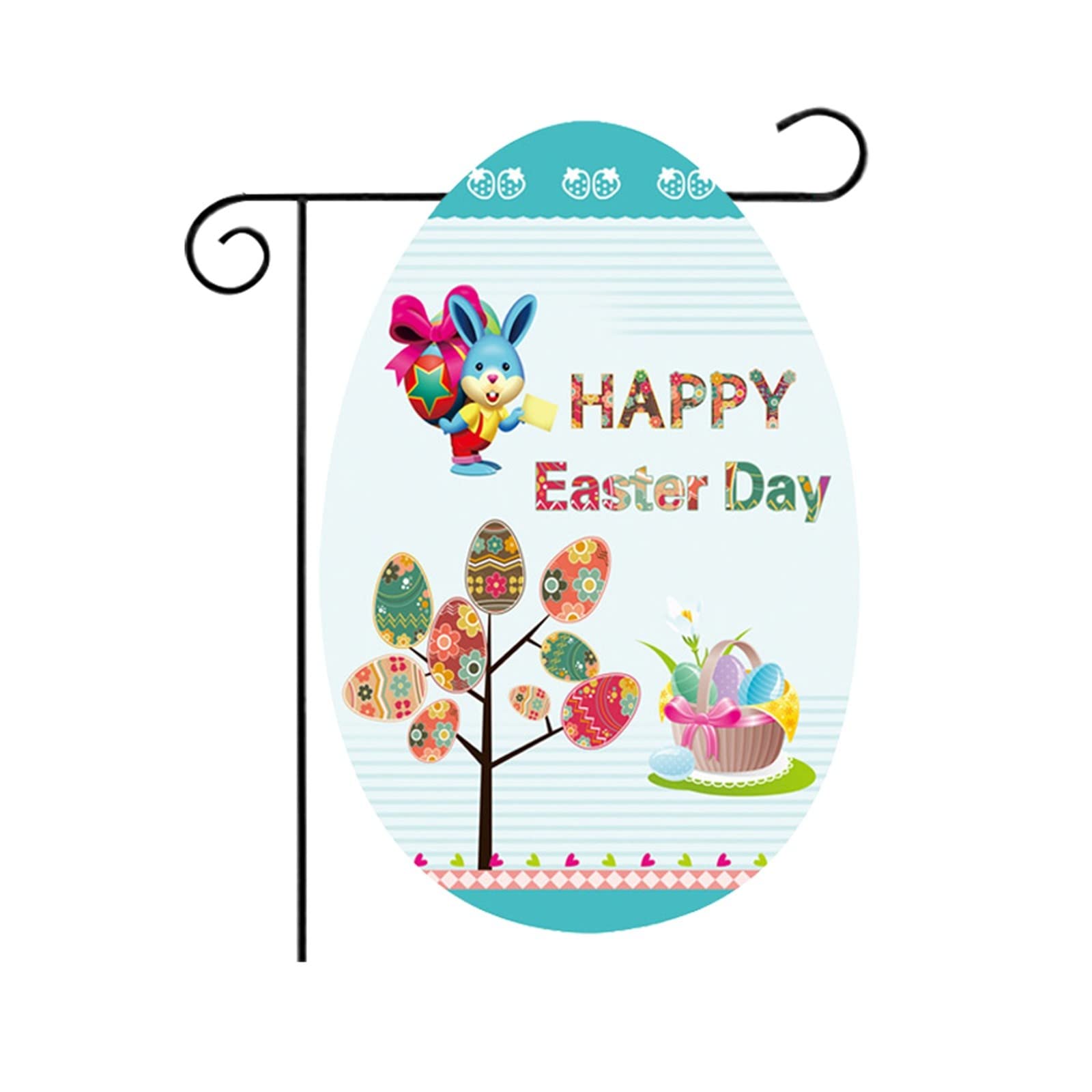 Boddenly Easter Garden Flag - Colorful Spring Outdoor Decoration with Bunny Design for Yard, Patio & Garden Decor | Perfect for Easter Celebrations & Seasonal Home Decorating