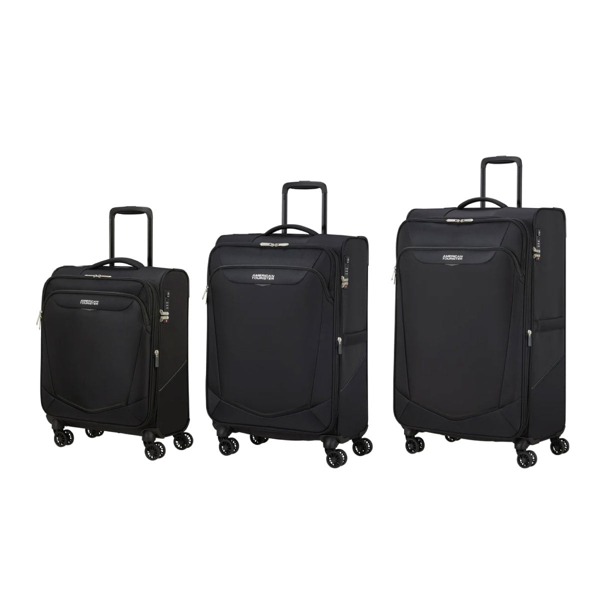American Tourister Summerride 3 Piece Expandable Spinner Luggage Set - Lightweight Suitcase for Travel, Business & Vacation with 360° Wheels | Perfect for Family Trips, Weekend Getaways & Airplane Carry-On