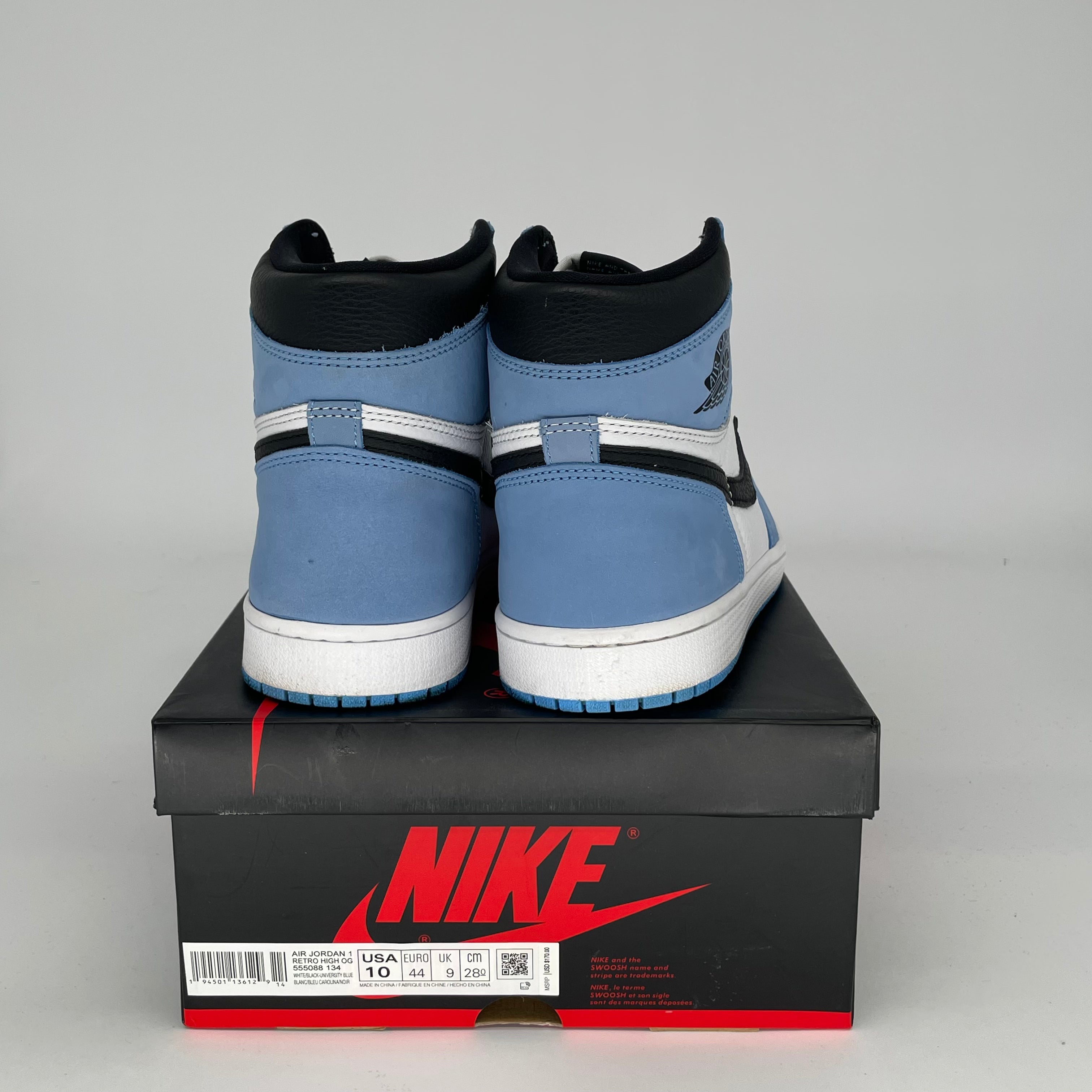AIR JORDAN 1 UNIVERSITY BLUE Sneakers - Men's Size 10 & Women's Size 11.5 - Style Code 555088-134 - Perfect for Basketball, Streetwear & Sneaker Collection