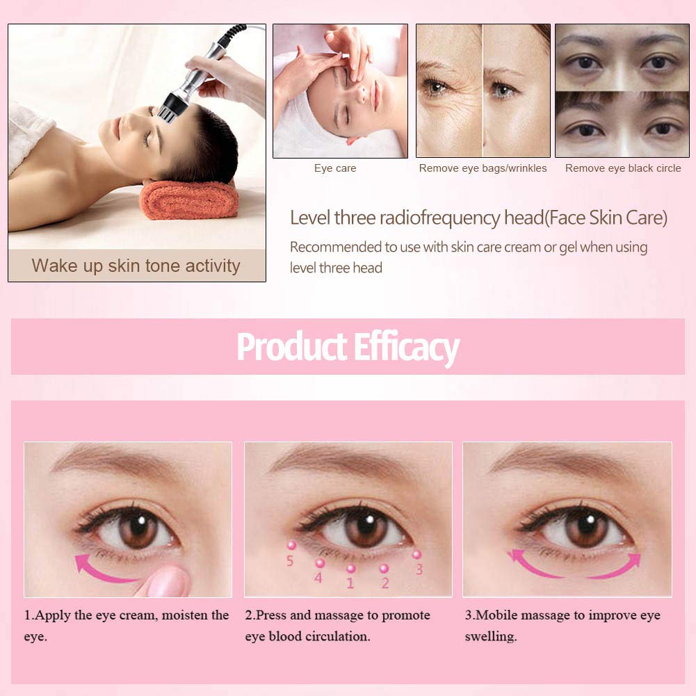 Handheld RF Facial Machine - Electric Radio Frequency Wrinkle Remover & Skin Tightening Device for Anti-Aging & Rejuvenation | At-Home Skincare Treatment for Face & Neck