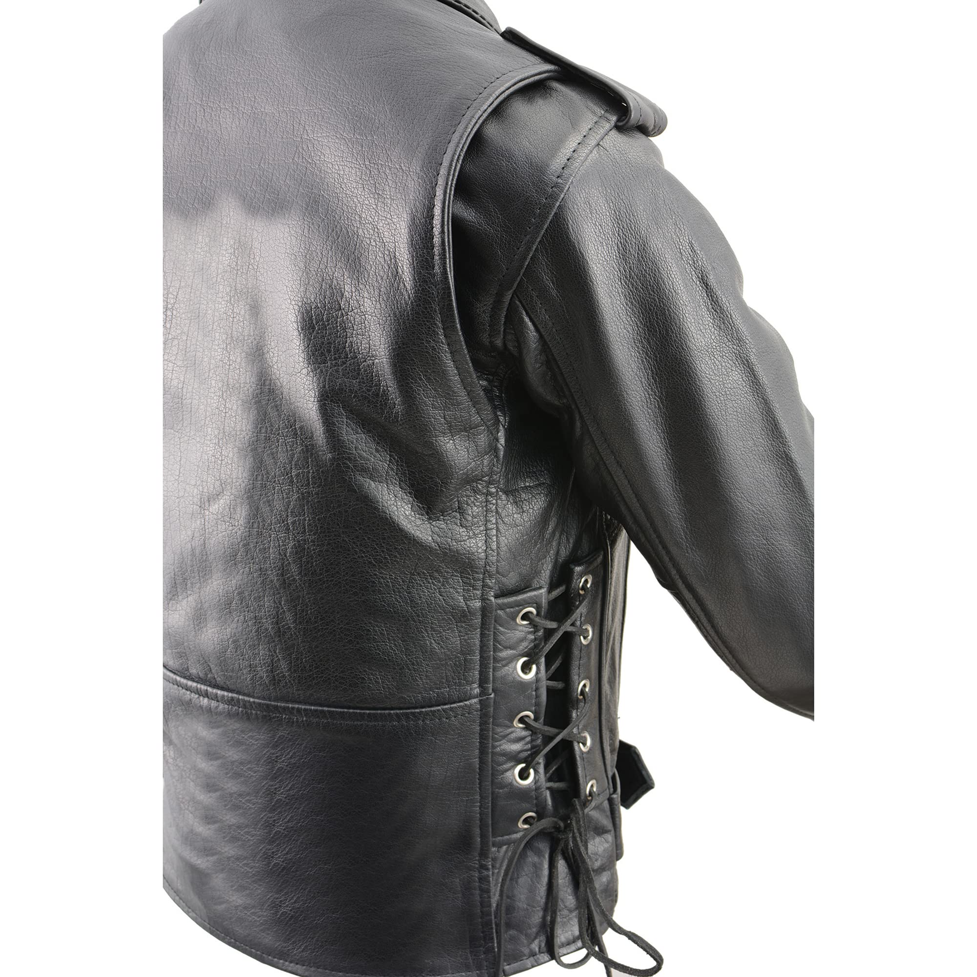 Milwaukee Leather LKL2700 Women's Classic Side Lace Motorcycle Jacket with Removable Zip-Out Liner | Perfect for Riding, Commuting & Outdoor Adventures