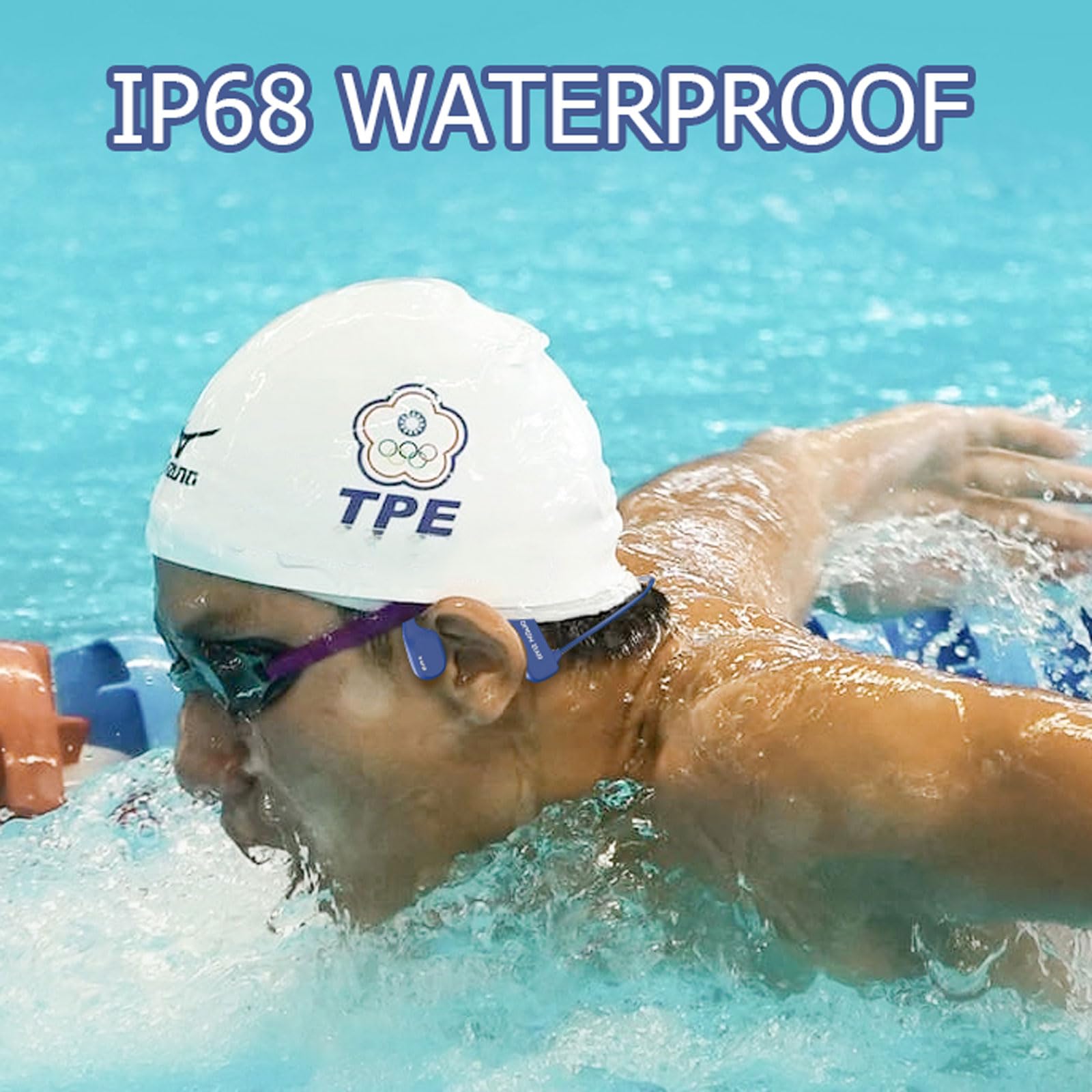 Wireless Bone Conduction Headphones - Bluetooth 5.0 Open-Ear Headset for Running, Swimming & Workouts | IPX8 Waterproof, Sweatproof Design for Sports & Outdoor Activities | Comfortable Secure Fit for Gym, Cycling & Daily Use