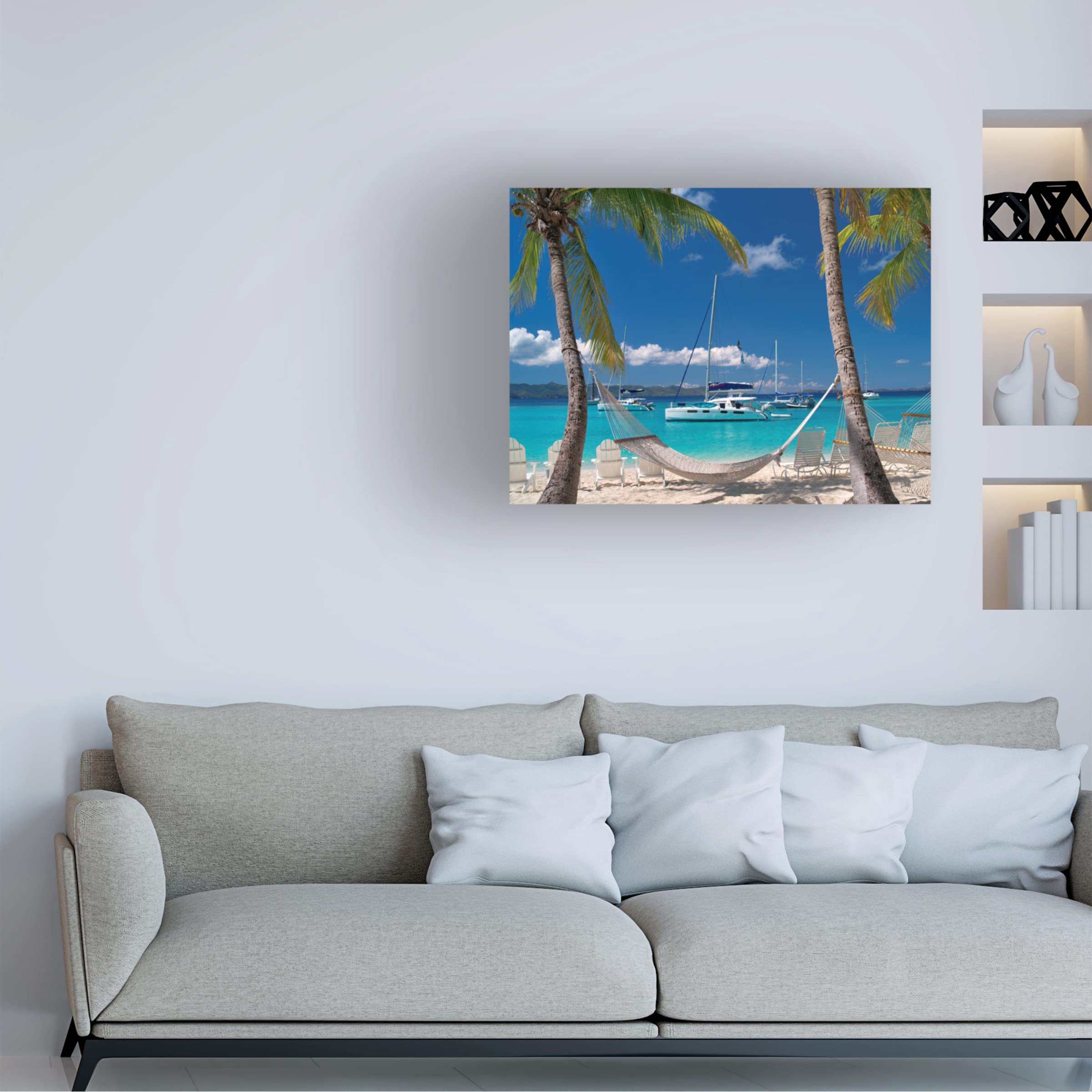 Dennis Frates 'Beach Chair 6' Canvas Wall Art Print - Coastal Decor for Living Room, Bedroom & Office - Seascape Painting for Home & Beach House Decor