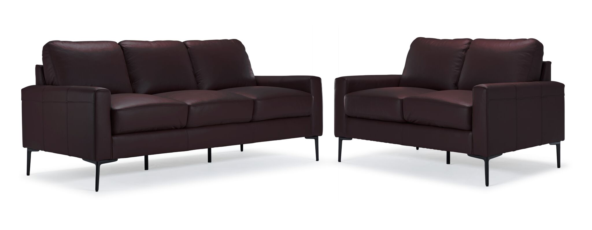 Premium Chito Leather Sofa and Loveseat Set in Rich Mocha Brown - Perfect for Living Room, Lounge & Family Gatherings