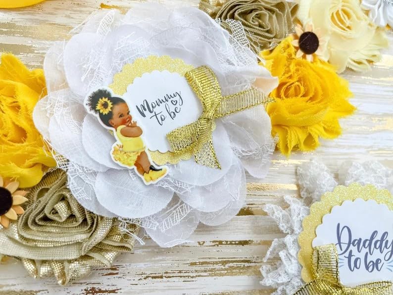 Sunflower Girl Maternity Sash for Baby Shower - Floral Pregnancy Announcement Sash for Mom-to-Be - Perfect for Gender Reveal, Baby Shower Decorations & Maternity Photoshoots