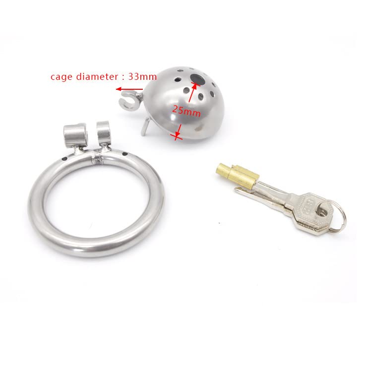 Premium Stainless Steel Male Chastity Cage Lock with Catheter - 50mm Silver BDSM Toy for Couples Play & Long-Term Wear