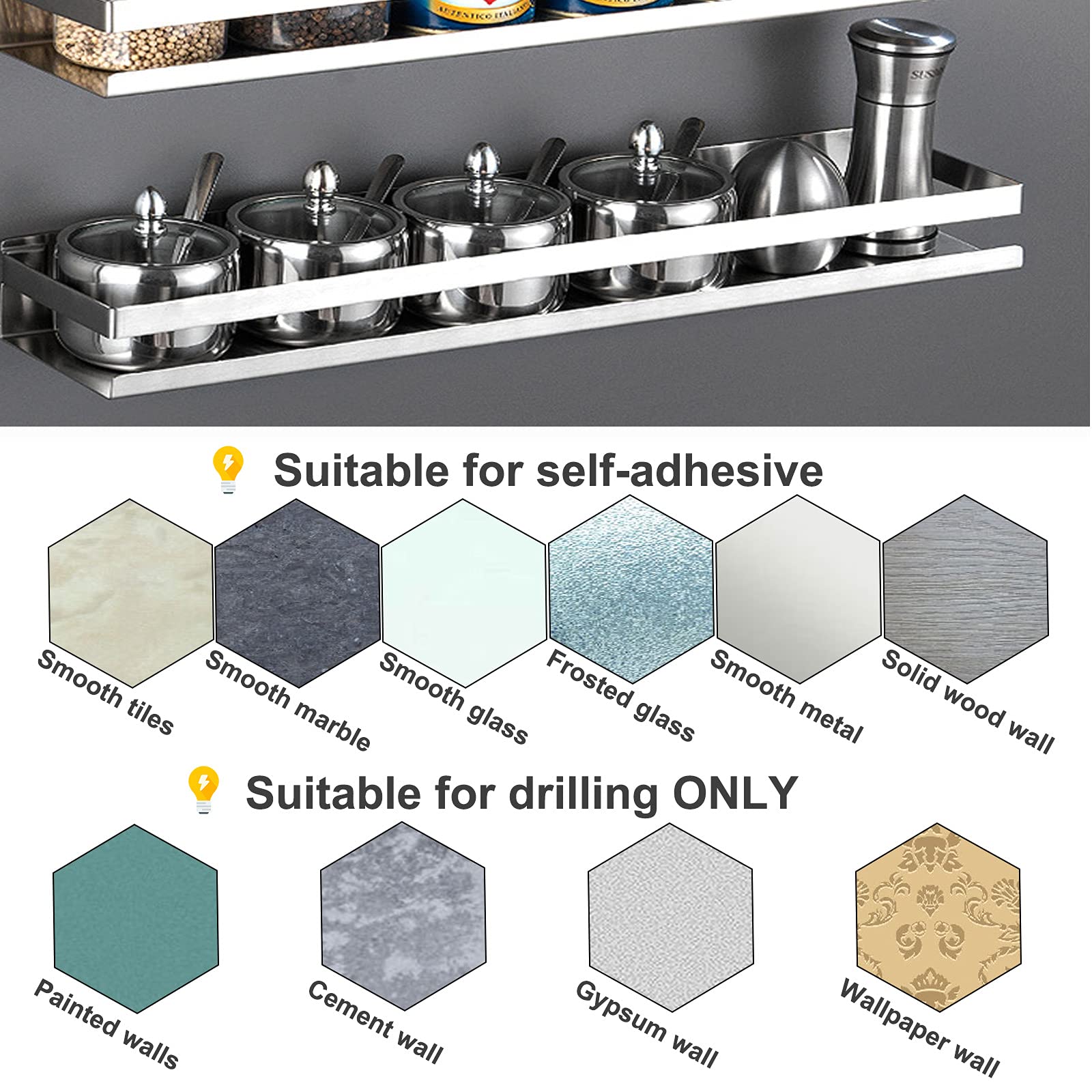 Stainless Steel Shower Shelf - 11.8