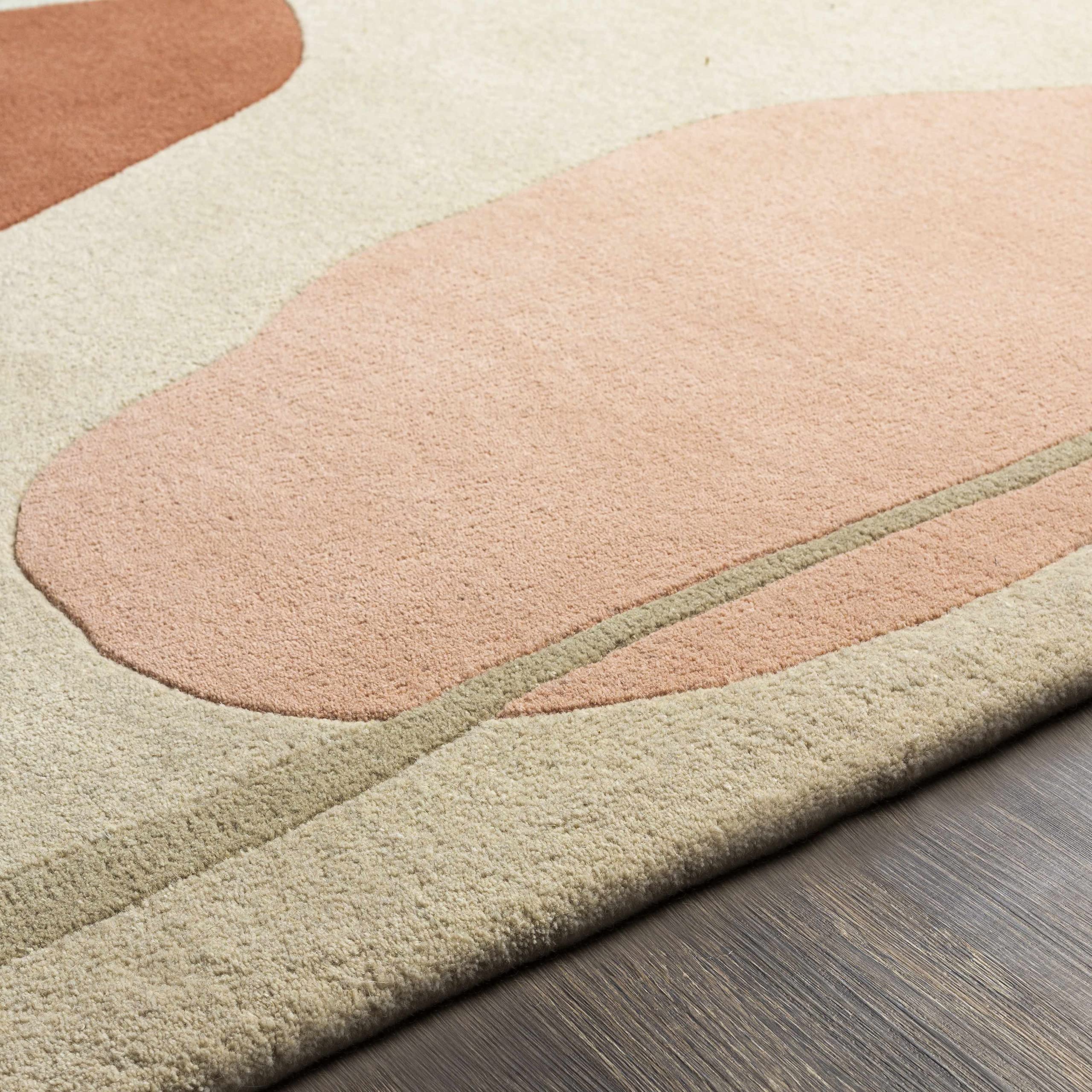 Modern Geometric Wool Area Rug 5' x 7'6