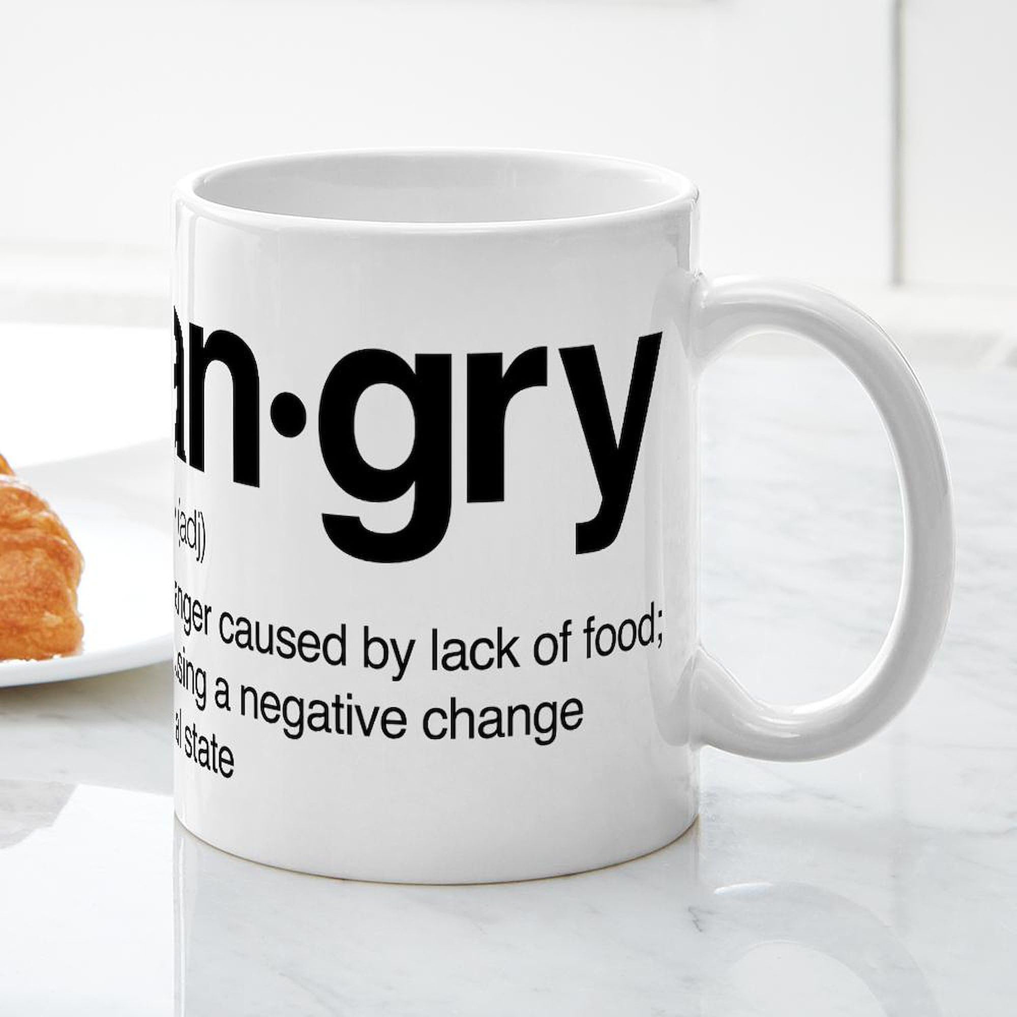 Hangry Definition Funny 11 oz Ceramic Coffee Mug - Perfect for Office, Home & Gifts - Great for Tea, Hot Chocolate & Coffee Lovers