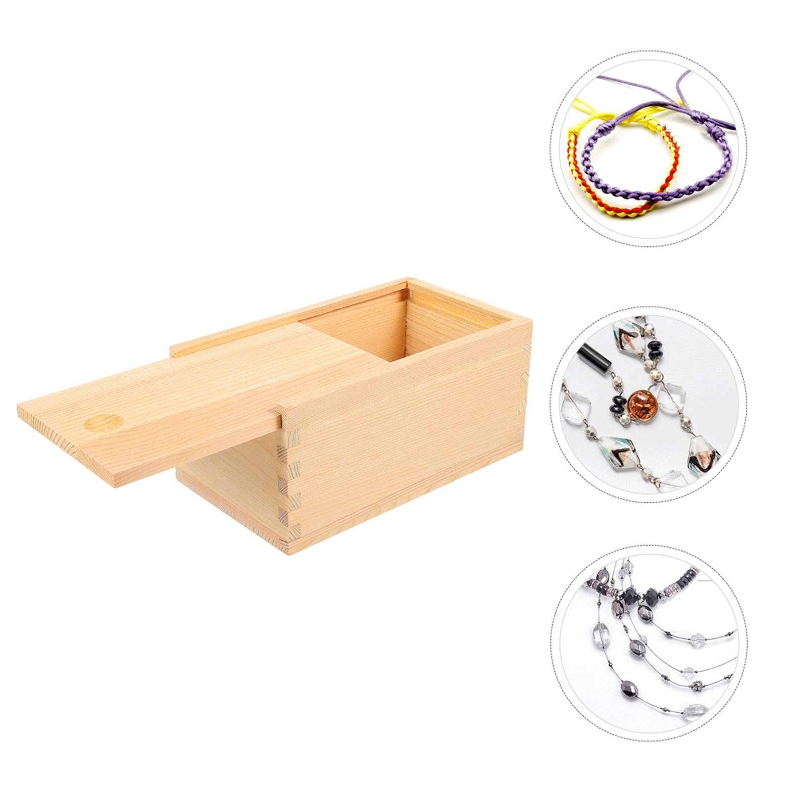 1pc Wooden Storage Box with Drawer - Organizer for Sundries, Jewelry & Small Items | Home, Office & Craft Room Storage Solution